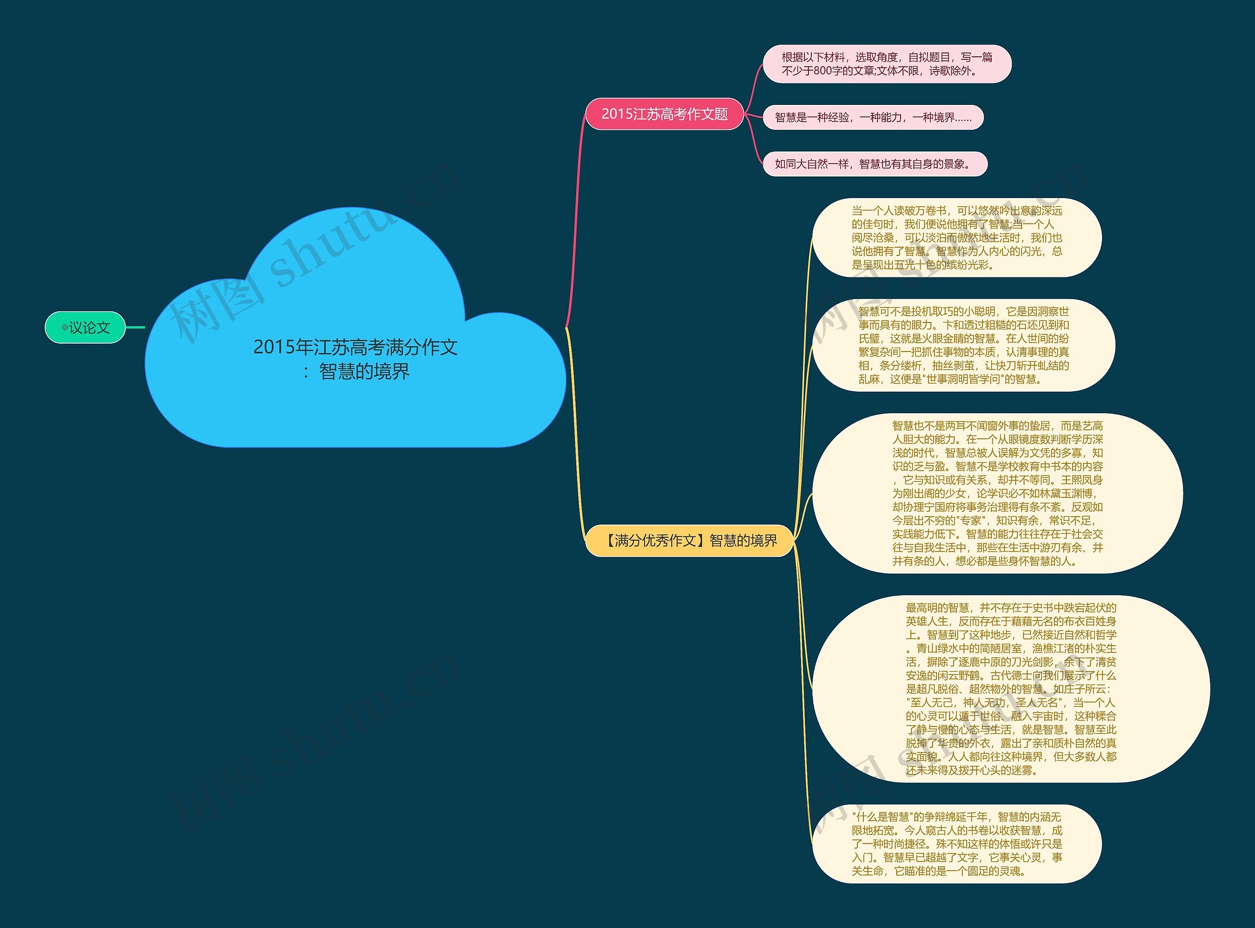 2015年江苏高考满分作文：智慧的境界思维导图