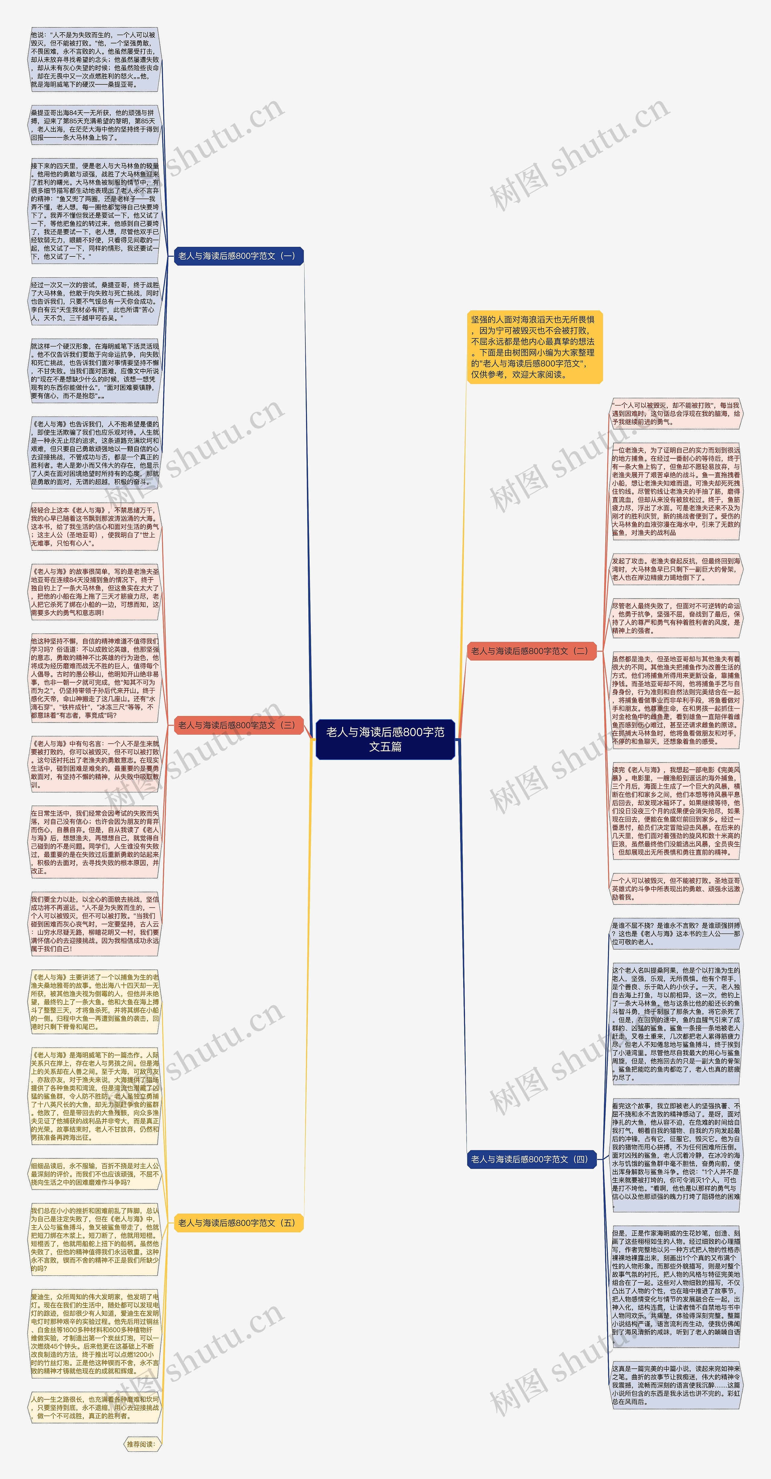 老人与海读后感800字范文五篇思维导图