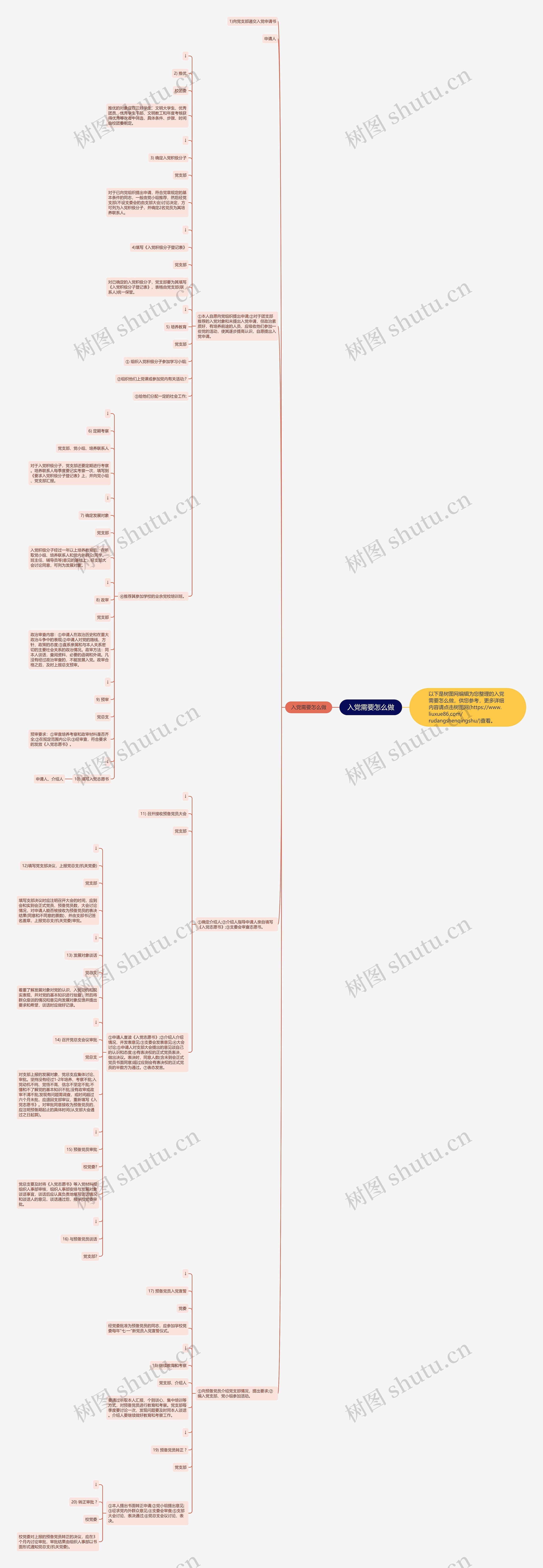 入党需要怎么做思维导图