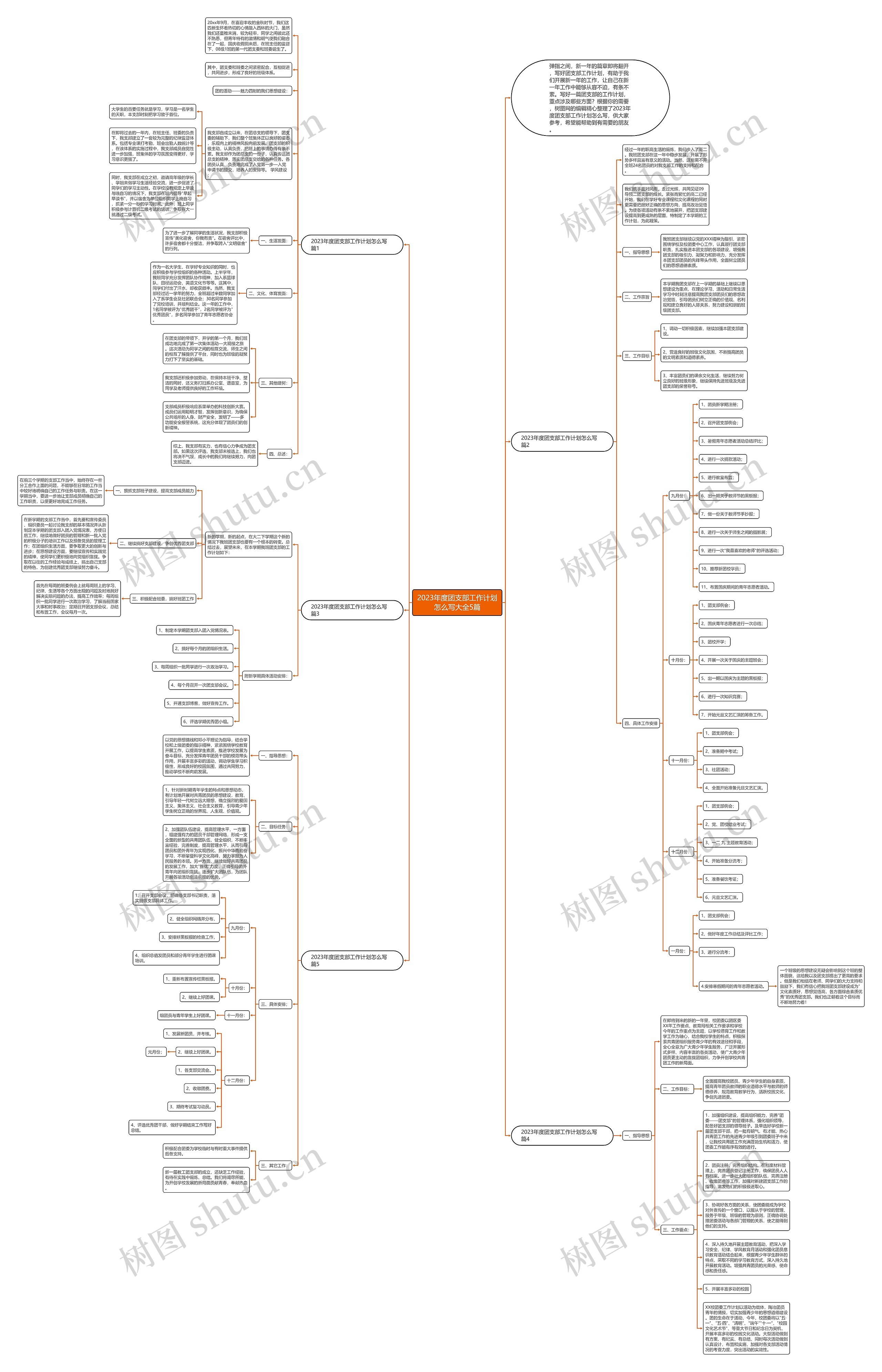 2023年度团支部工作计划怎么写大全5篇思维导图