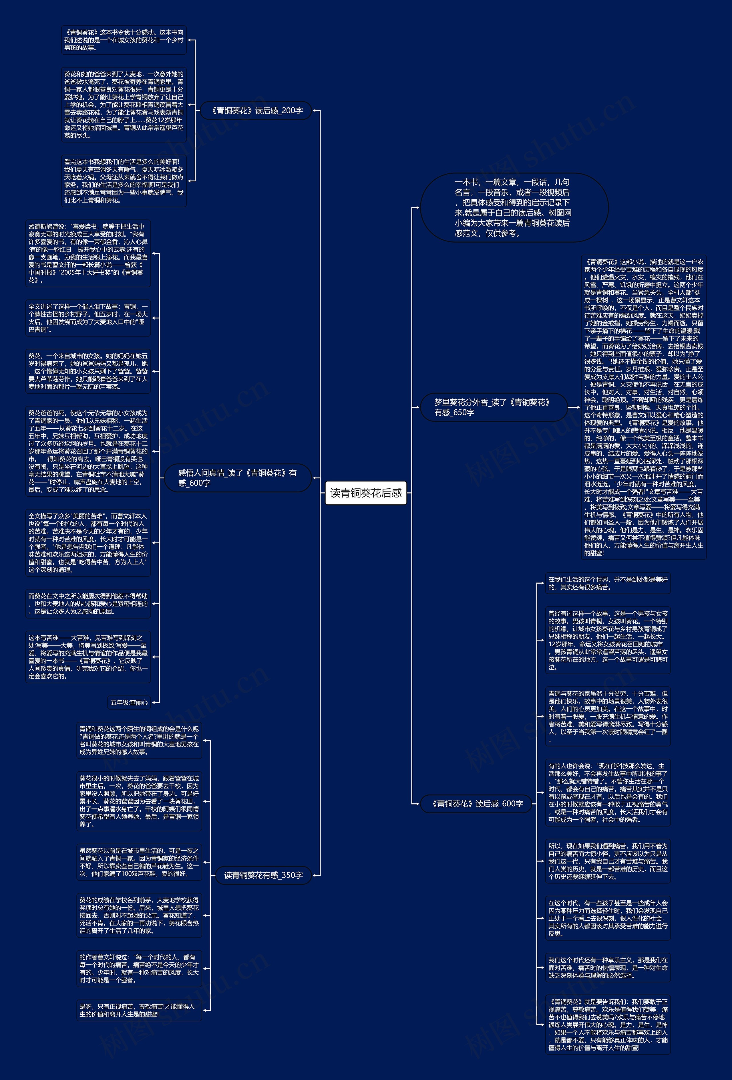 读青铜葵花后感思维导图