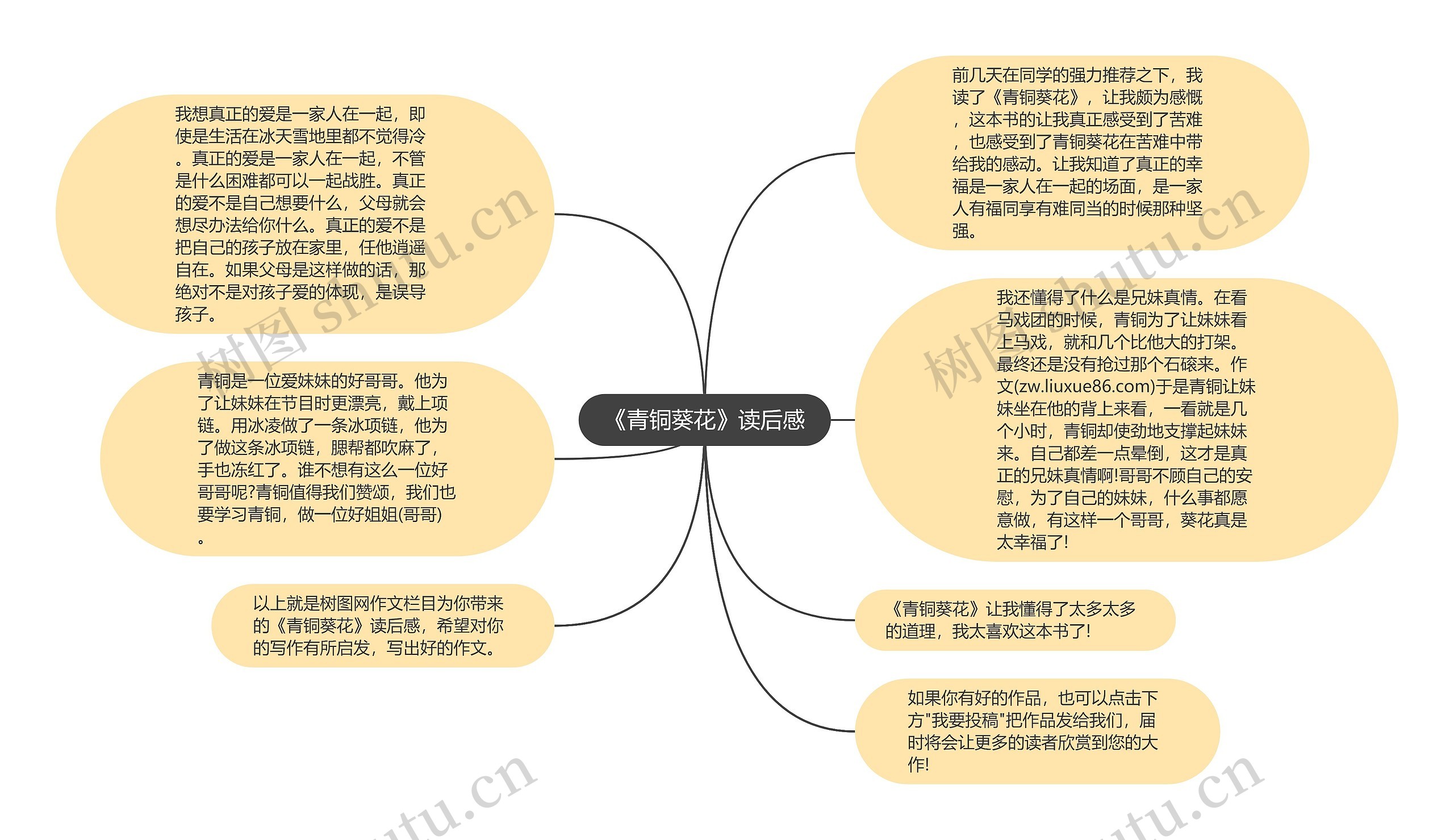 《青铜葵花》读后感思维导图