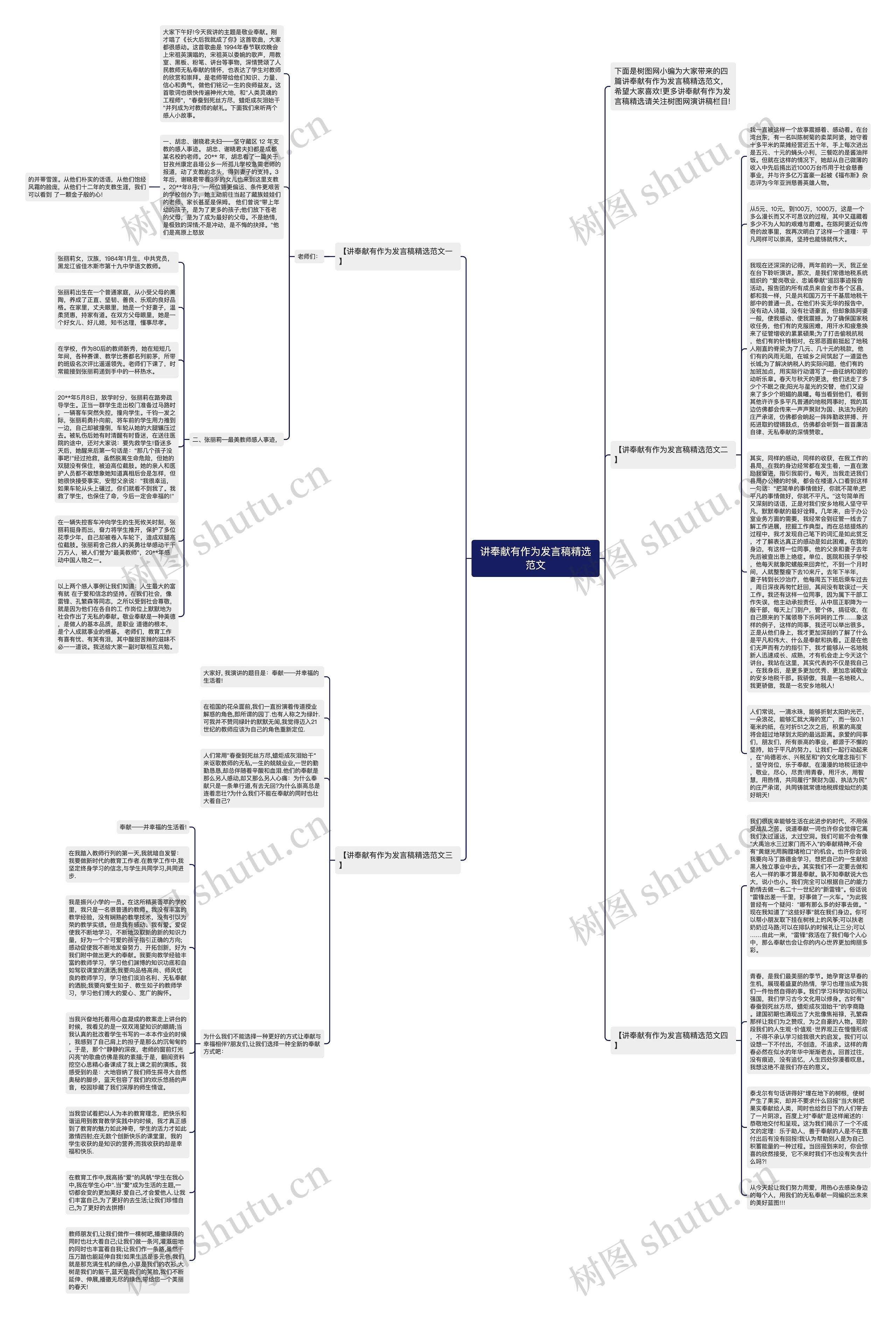 讲奉献有作为发言稿精选范文思维导图