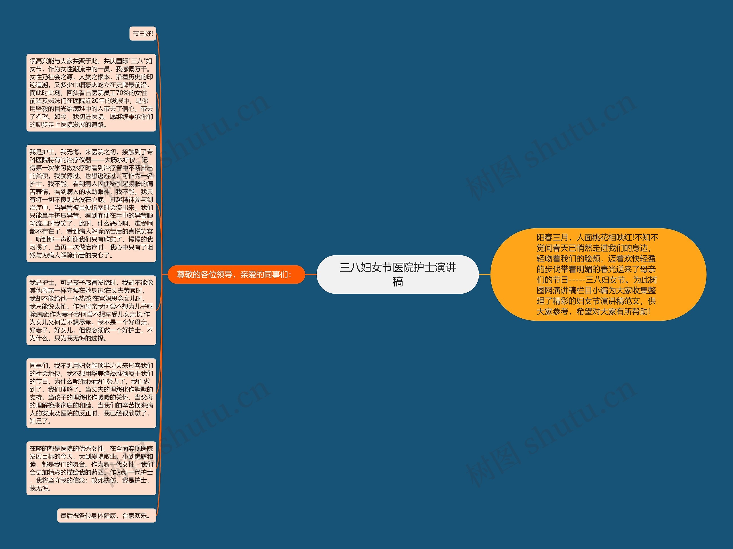 三八妇女节医院护士演讲稿思维导图