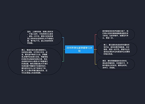 2015年学生新学期学习计划