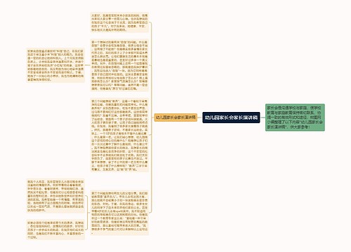 幼儿园家长会家长演讲稿