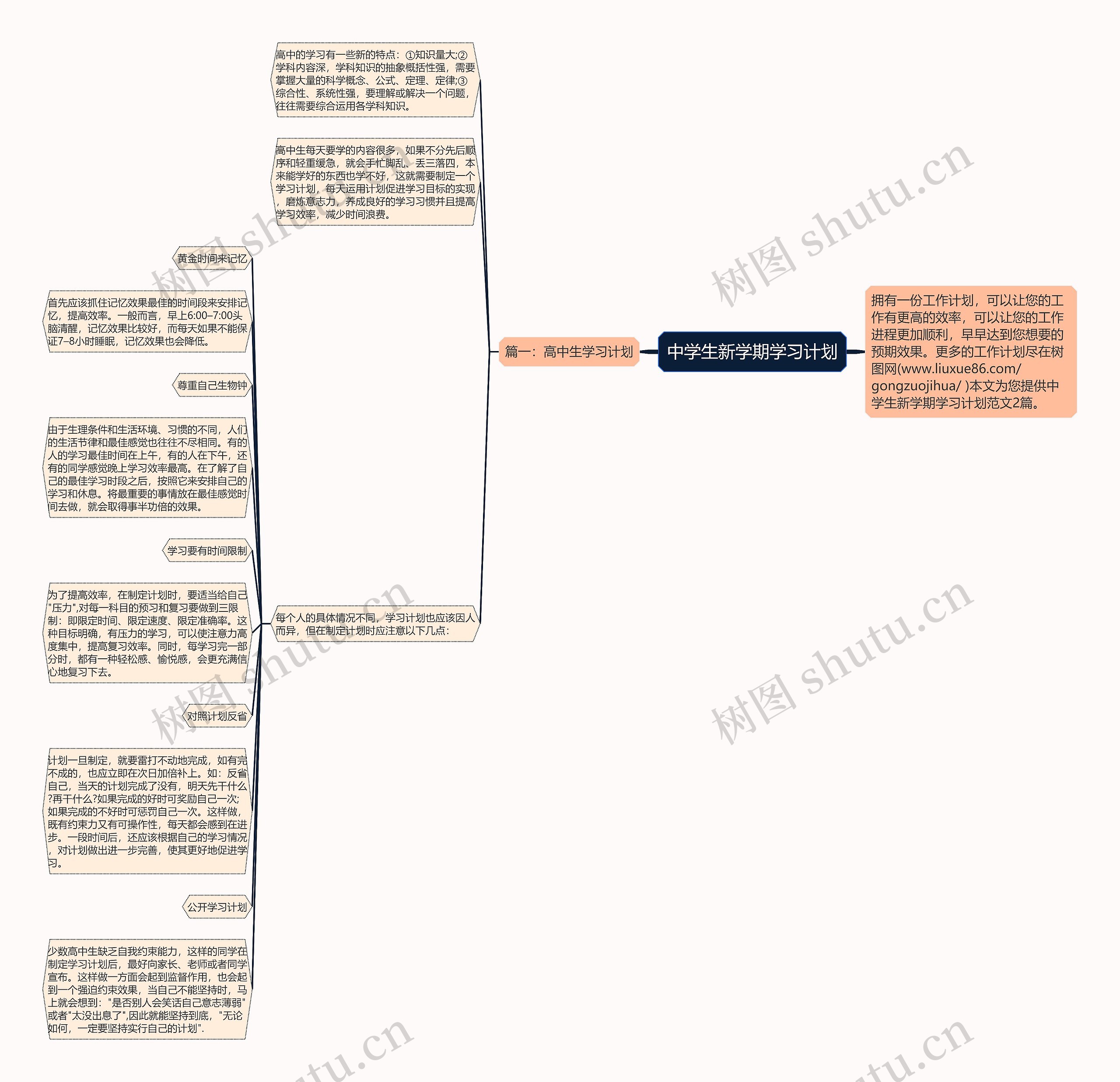 中学生新学期学习计划思维导图