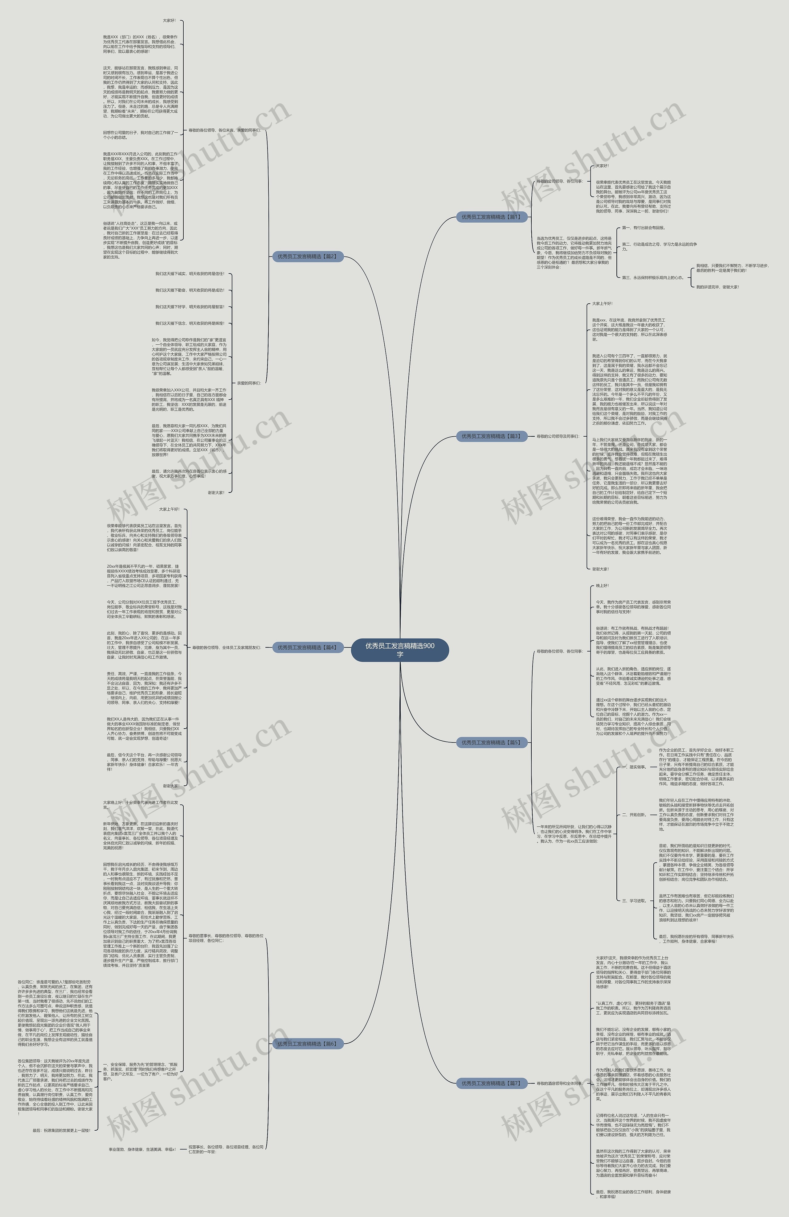 优秀员工发言稿精选900字思维导图