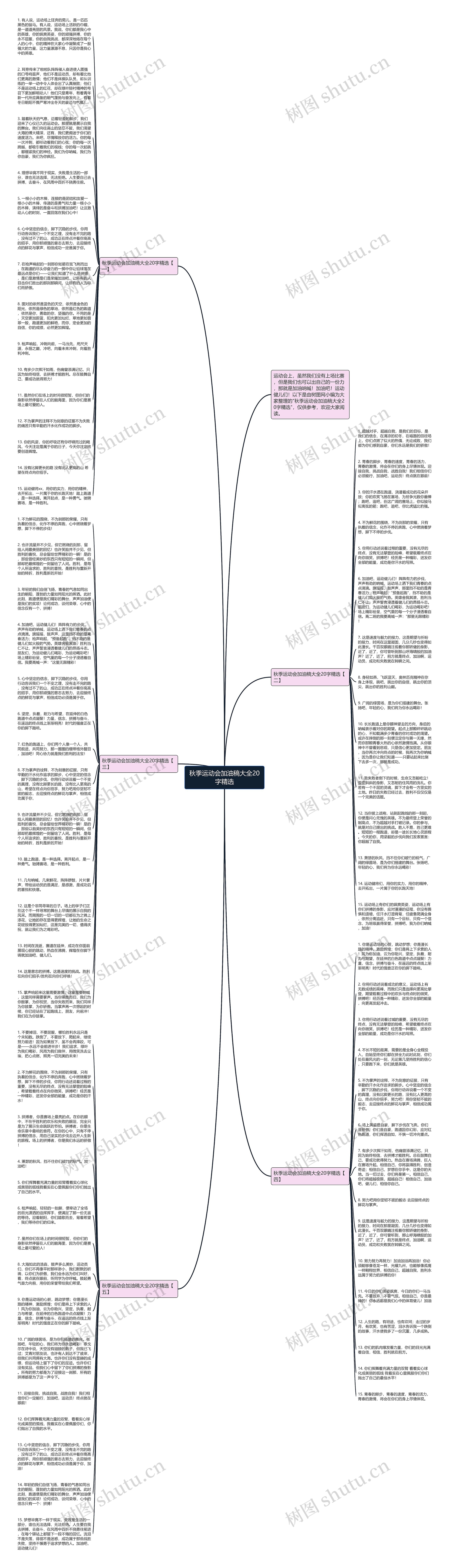 秋季运动会加油稿大全20字精选思维导图