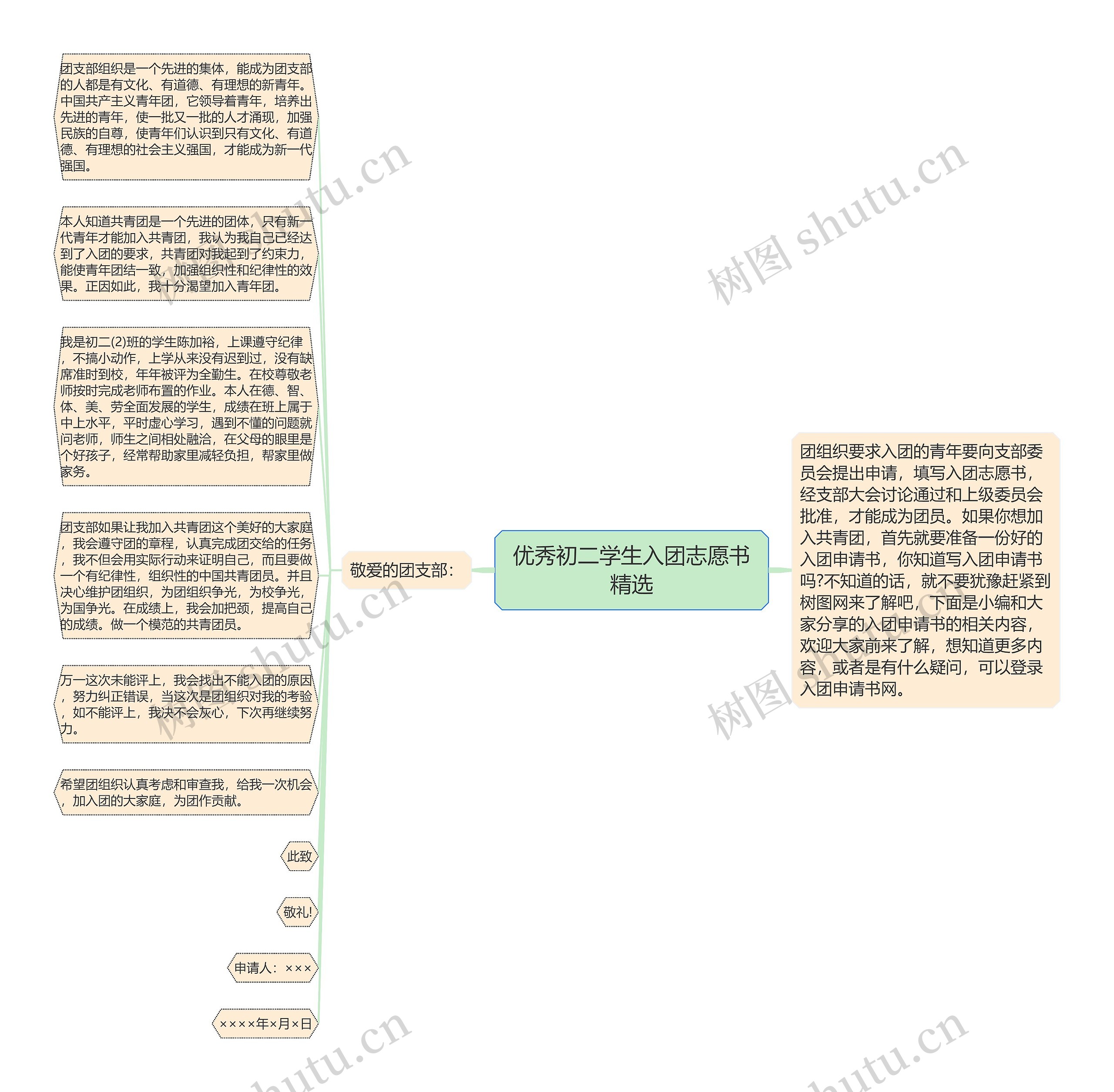 优秀初二学生入团志愿书精选思维导图高清图 优秀初二学生入团志愿书精选思维导图