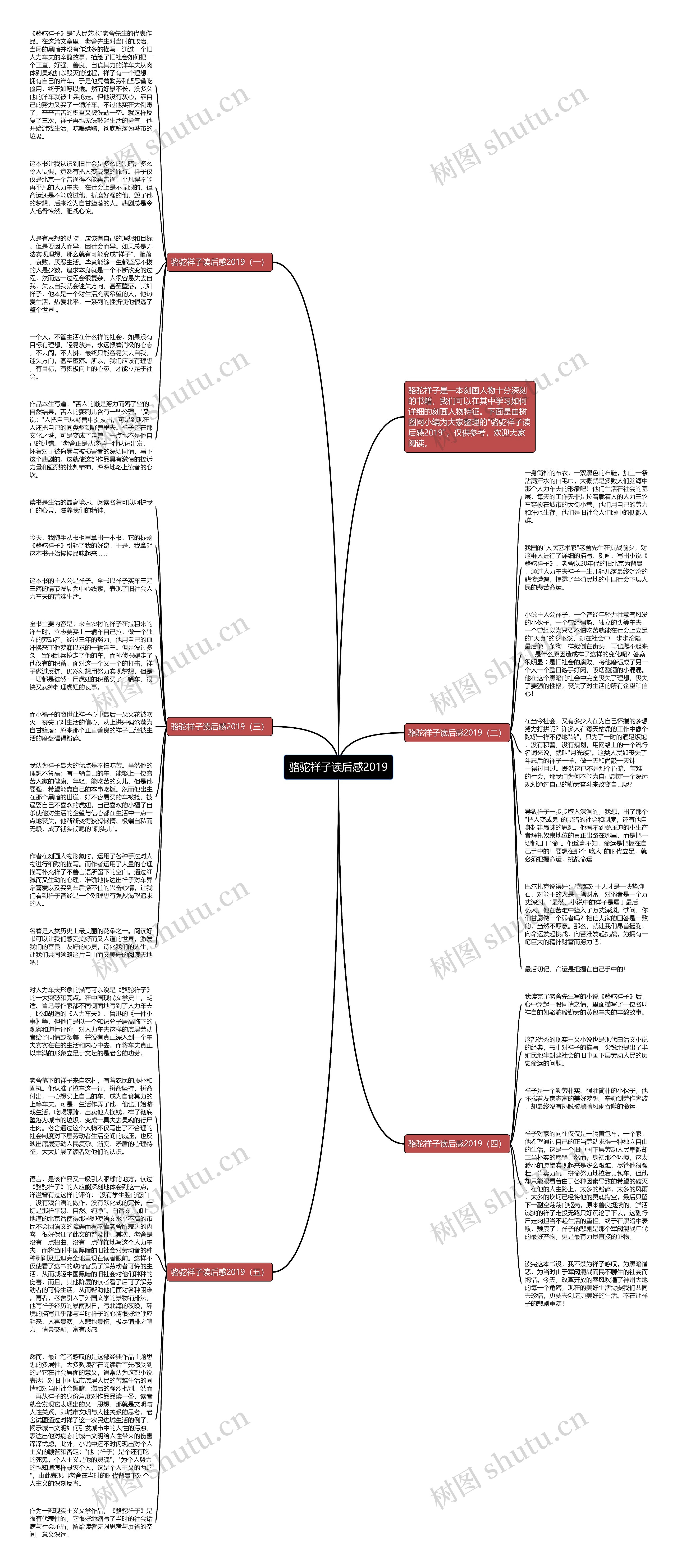 骆驼祥子读后感2019思维导图
