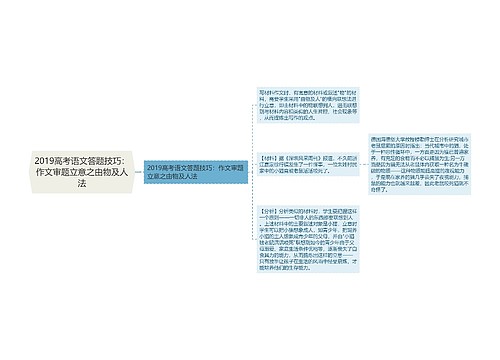 2019高考语文答题技巧：作文审题立意之由物及人法