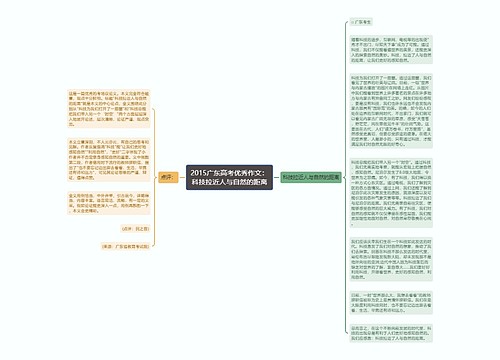 2015广东高考优秀作文：科技拉近人与自然的距离