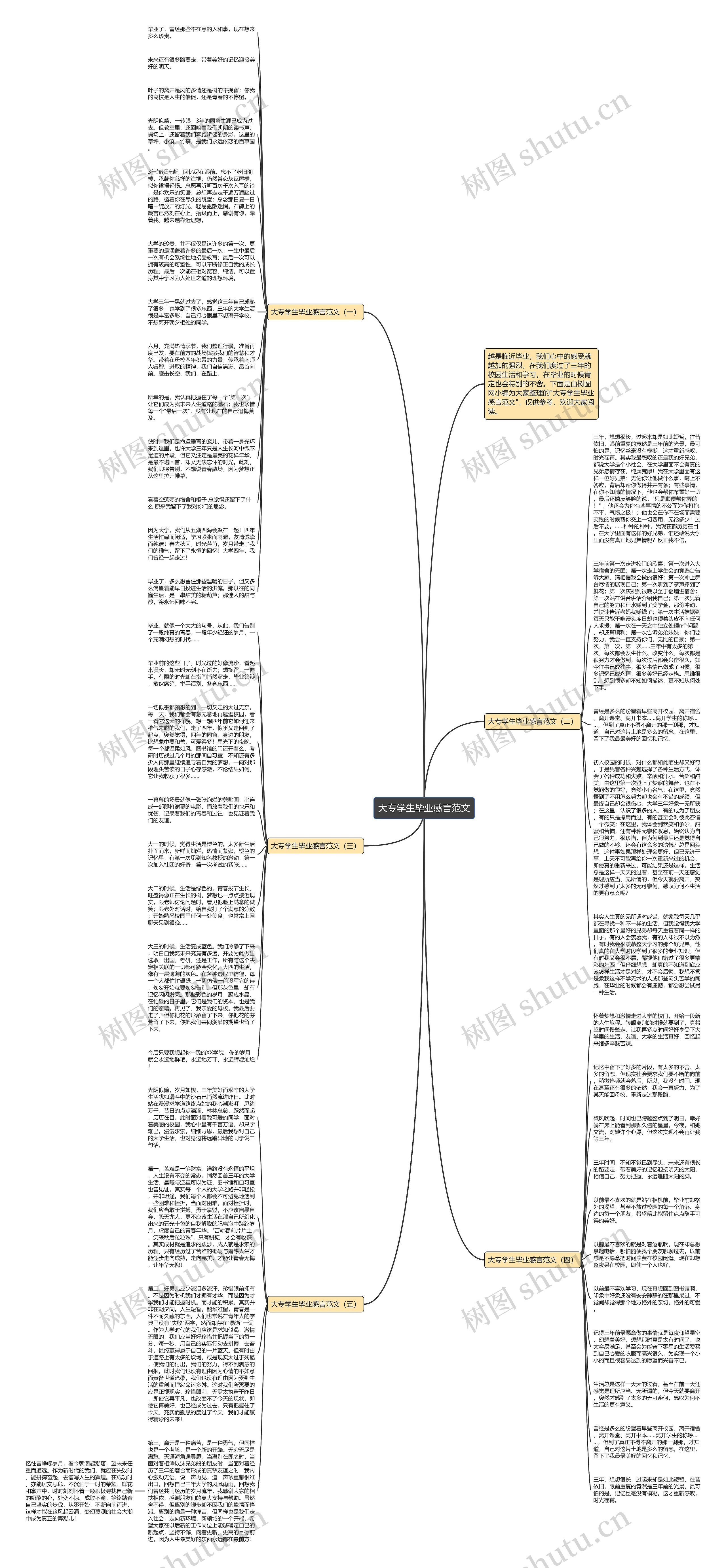 大专学生毕业感言范文思维导图