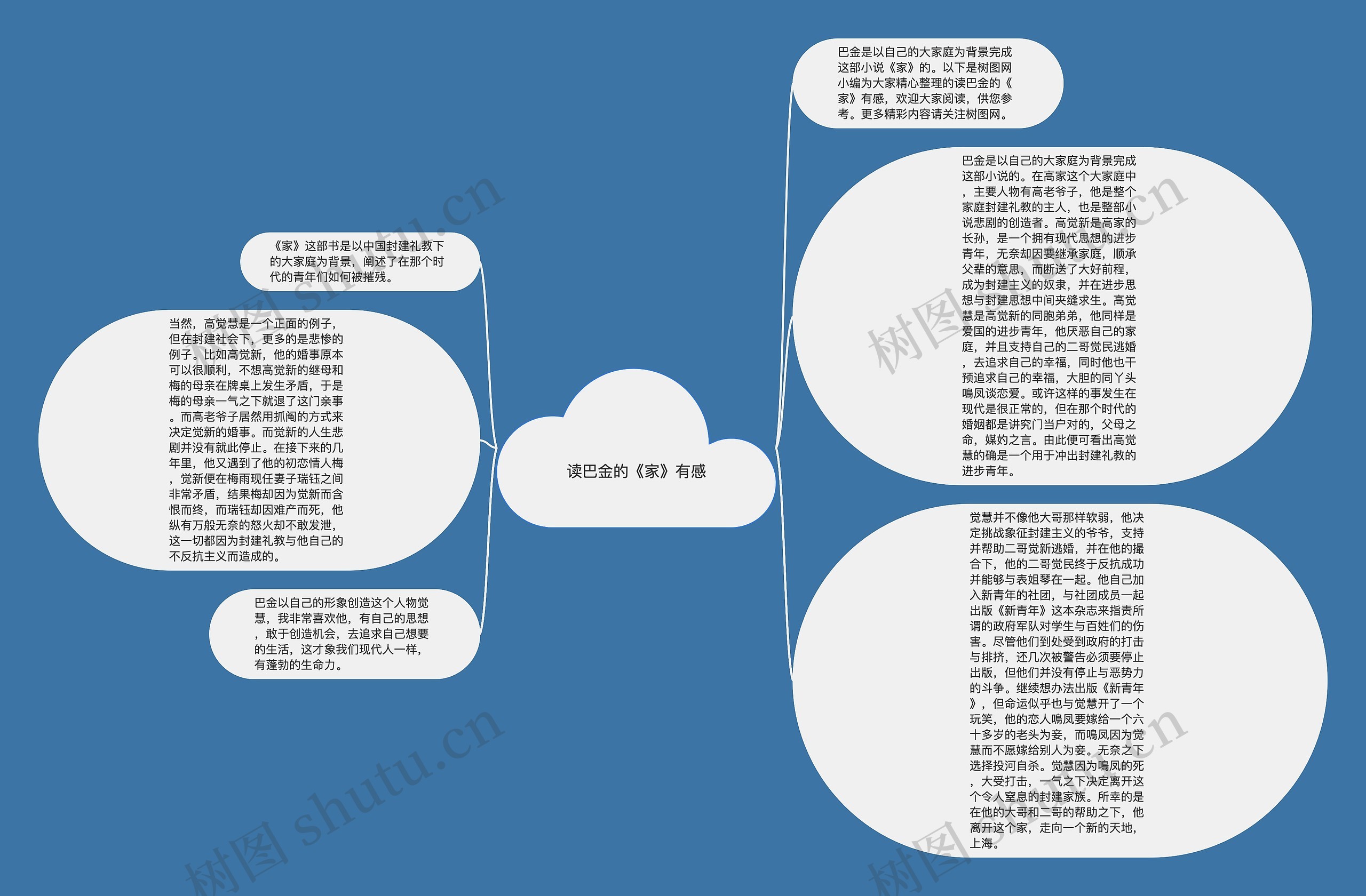 读巴金的《家》有感思维导图