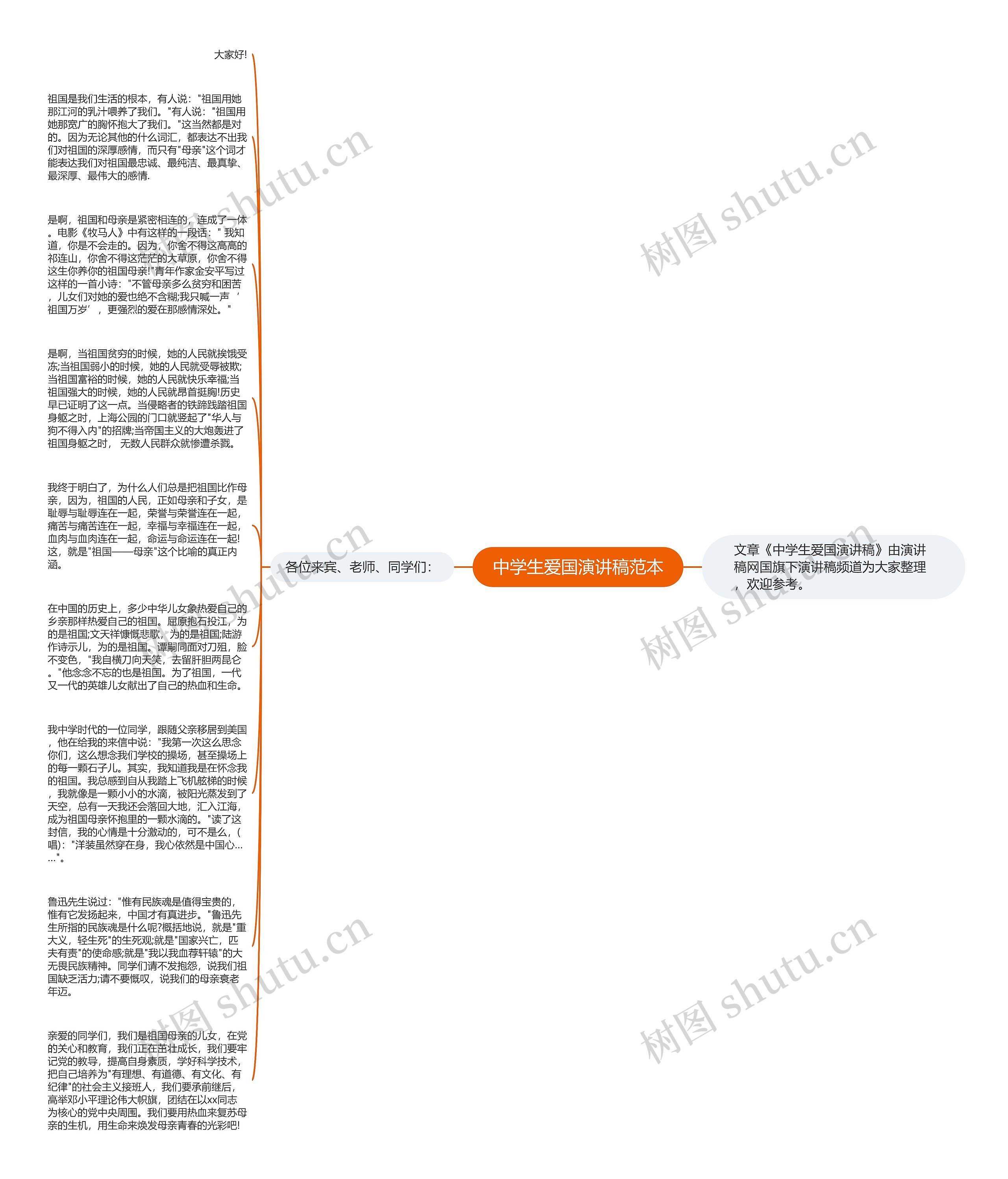 中学生爱国演讲稿范本思维导图