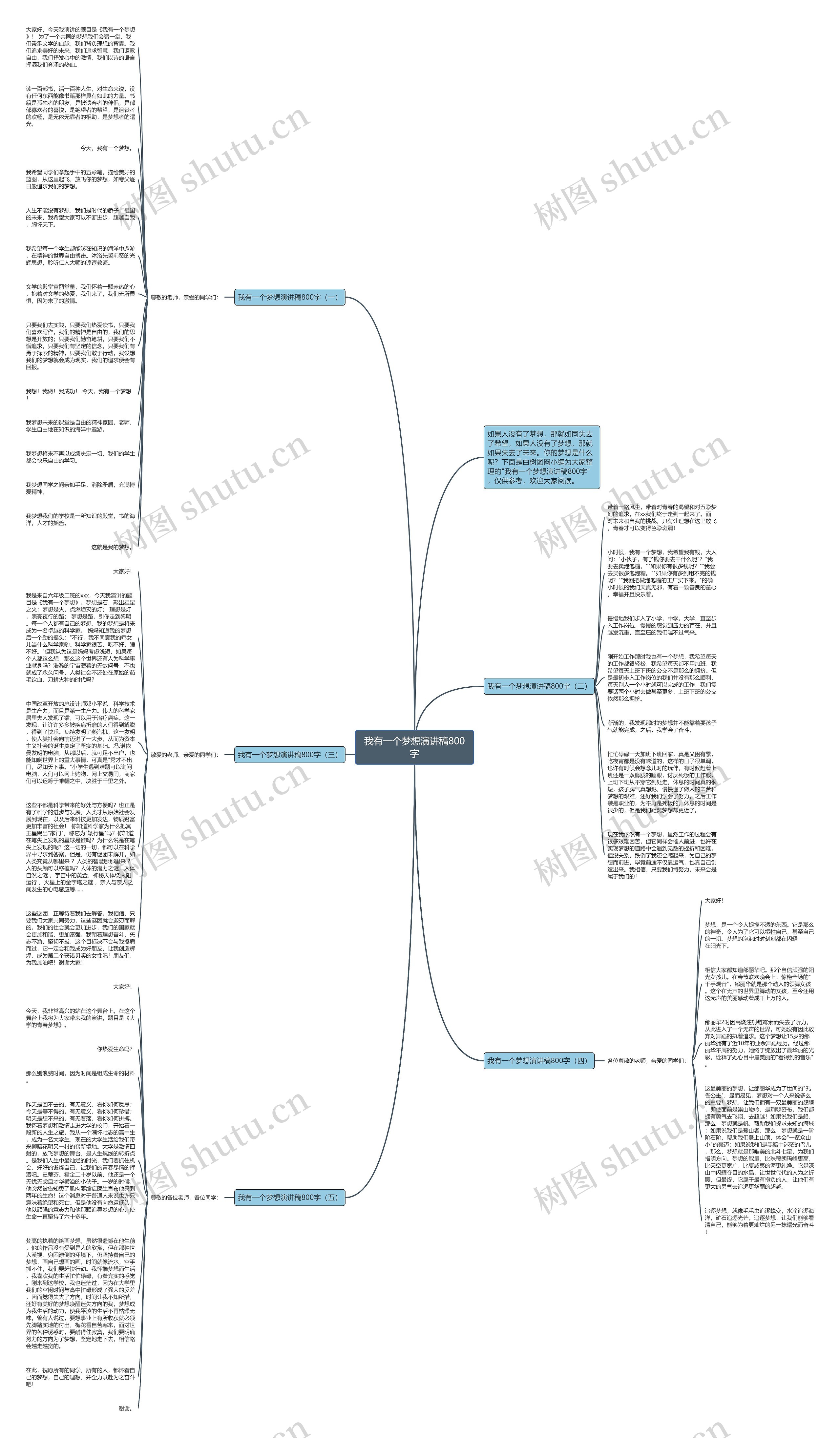 我有一个梦想演讲稿800字思维导图