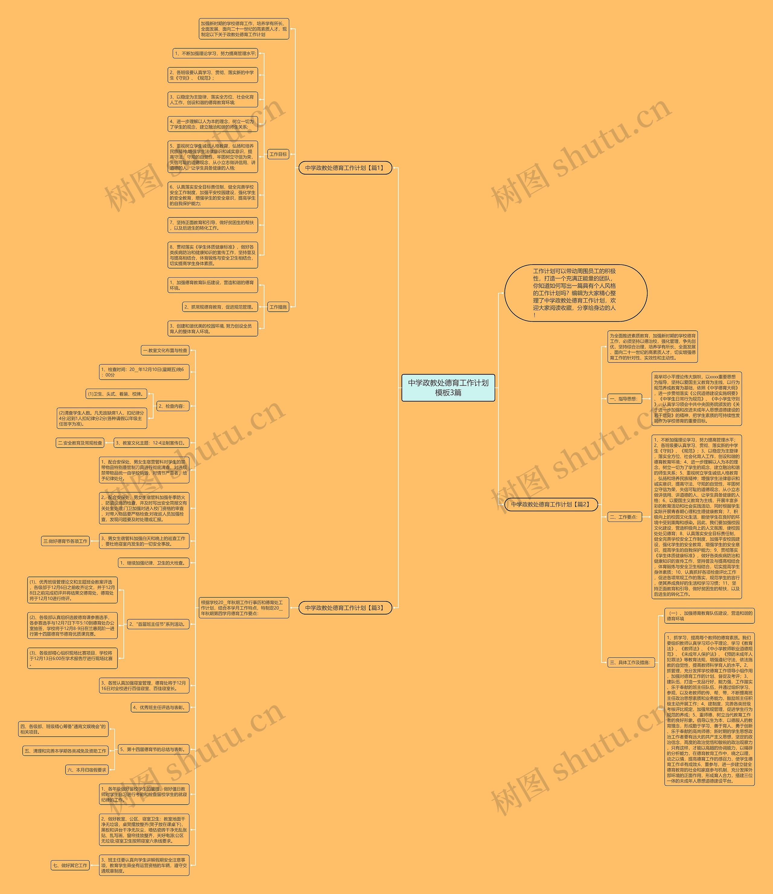 中学政教处德育工作计划3篇思维导图