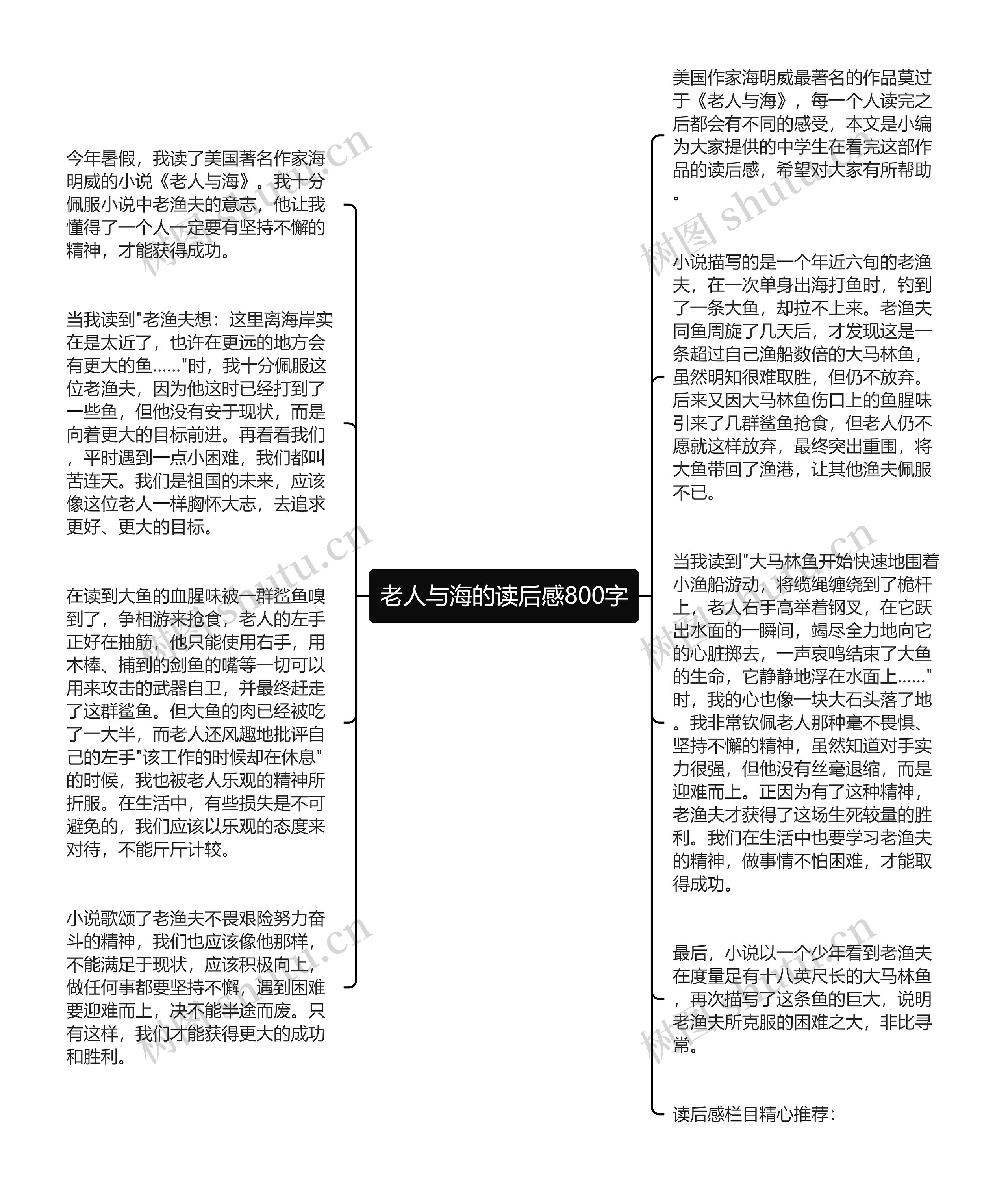 老人与海的读后感800字思维导图