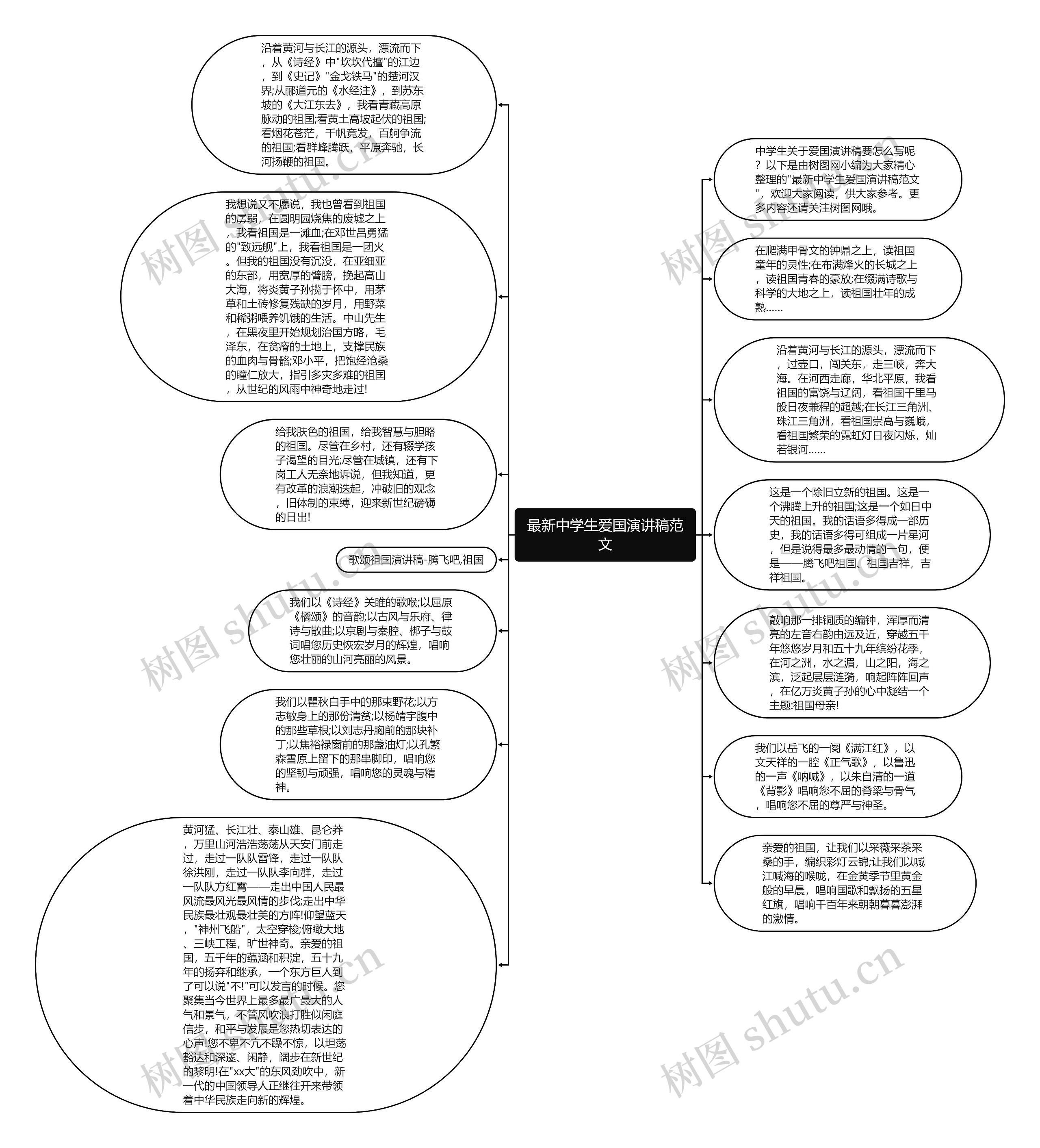 最新中学生爱国演讲稿范文思维导图