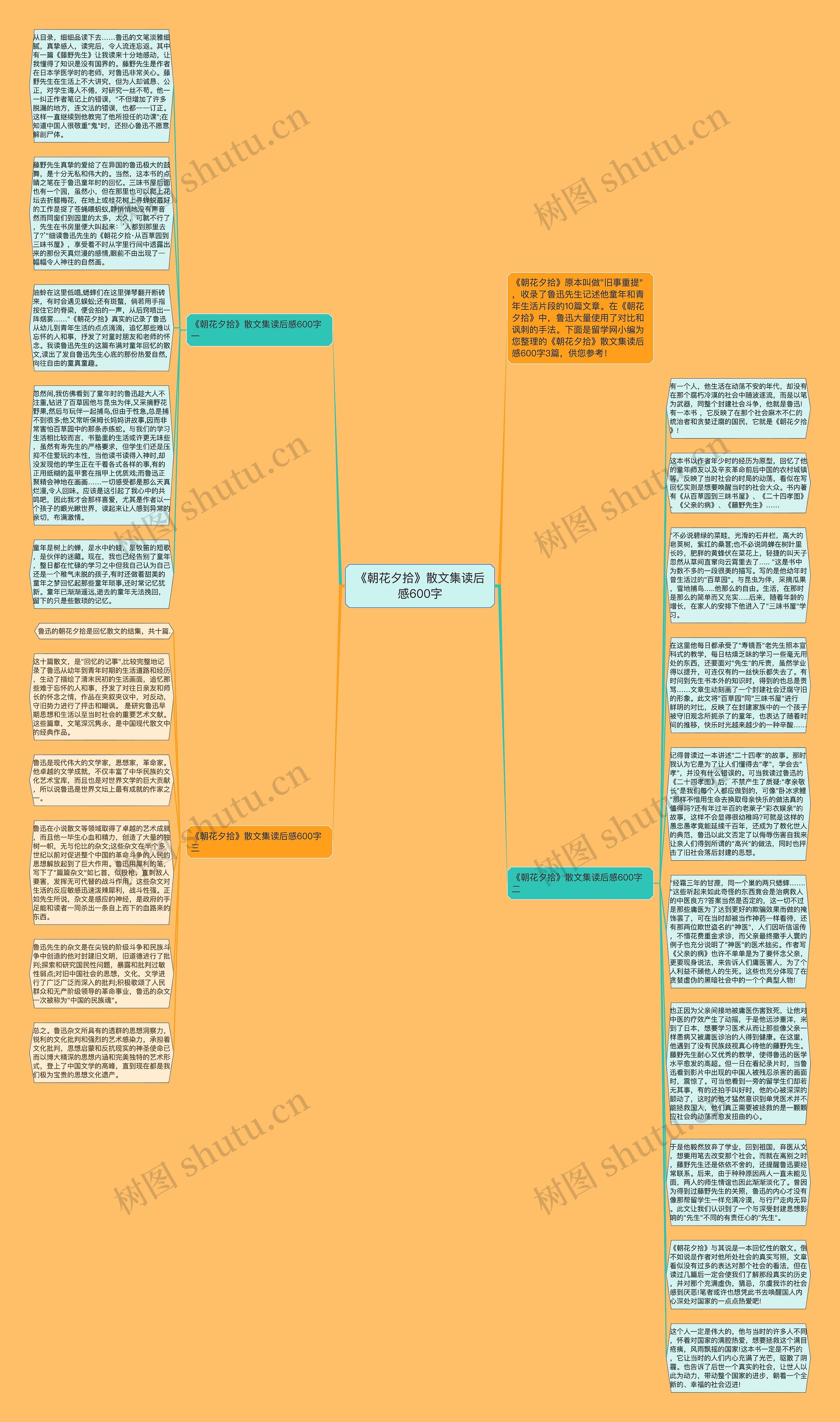 《朝花夕拾》散文集读后感600字思维导图