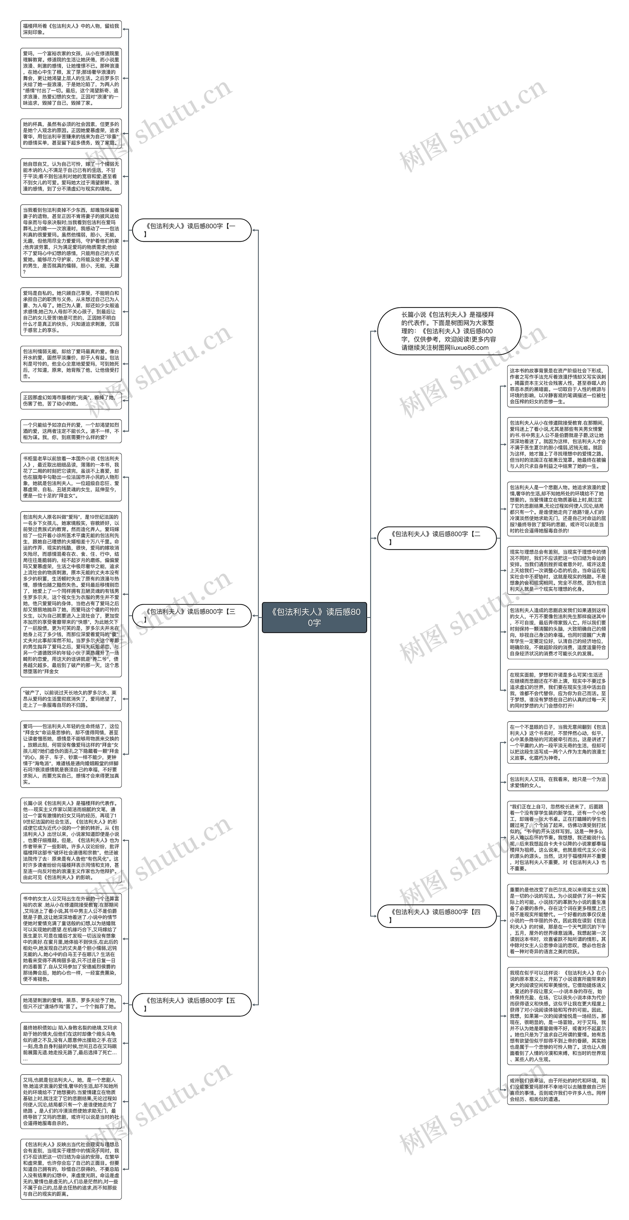 《包法利夫人》读后感800字思维导图