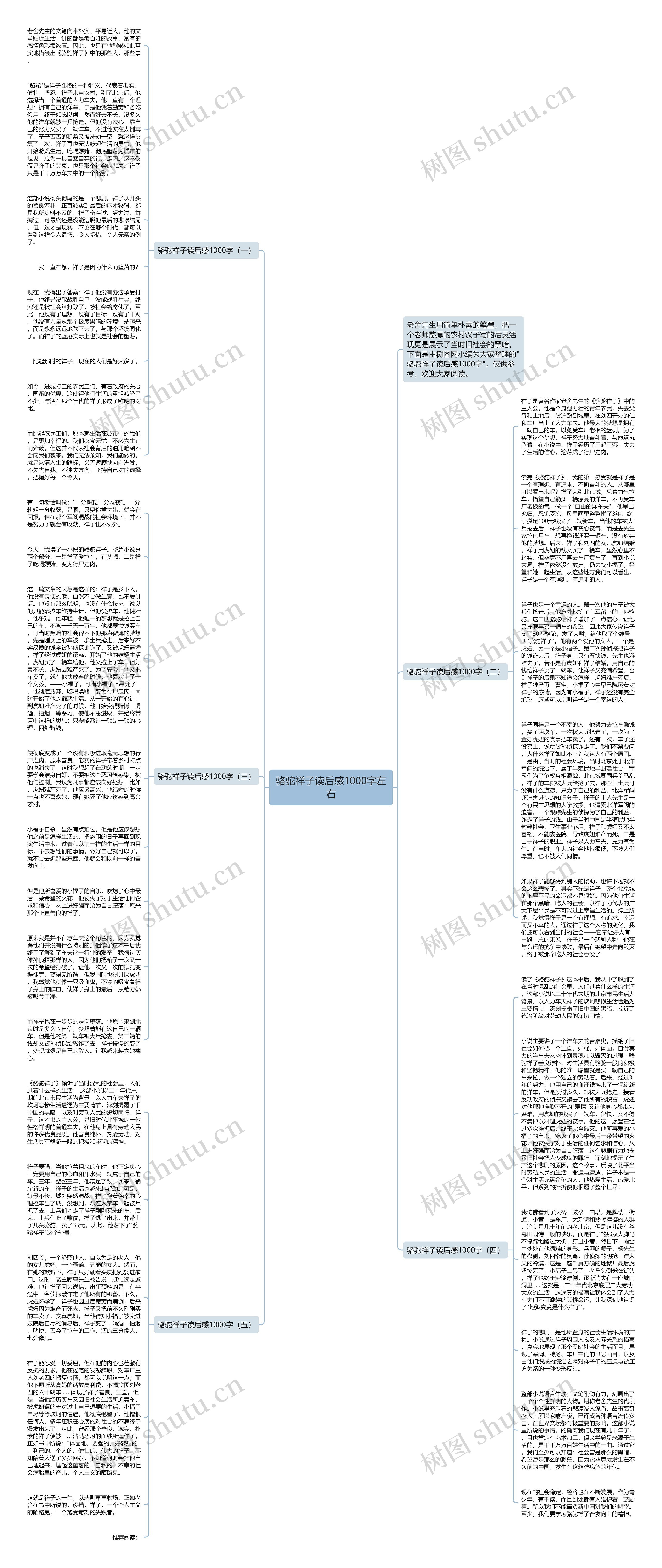 骆驼祥子读后感1000字左右思维导图