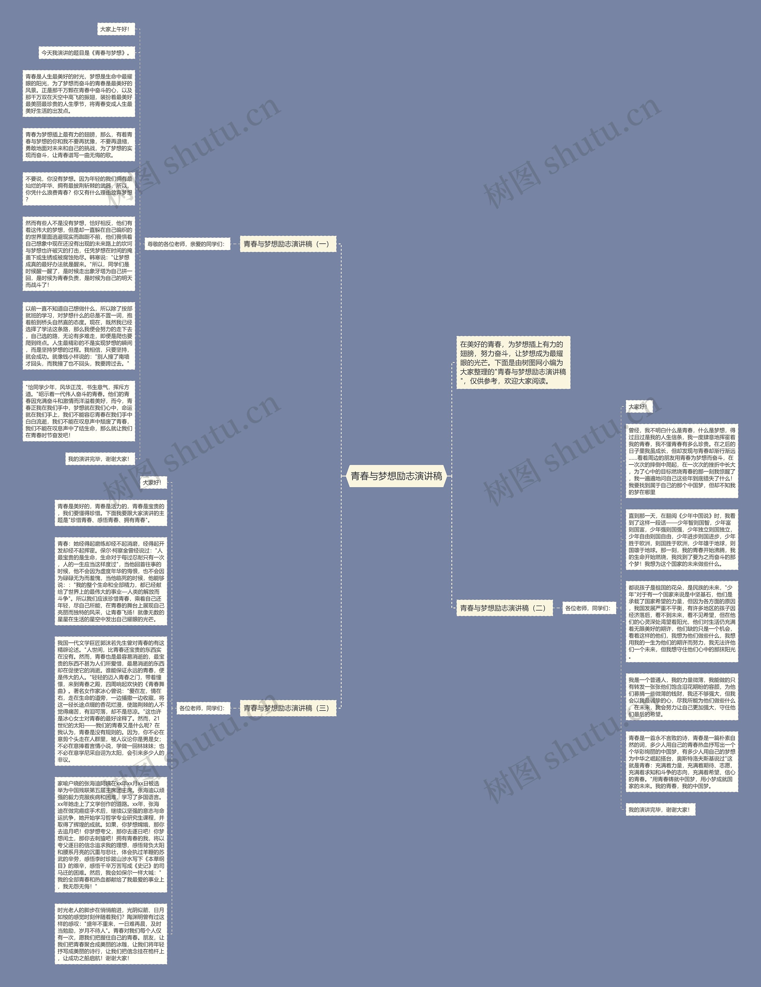 青春与梦想励志演讲稿思维导图