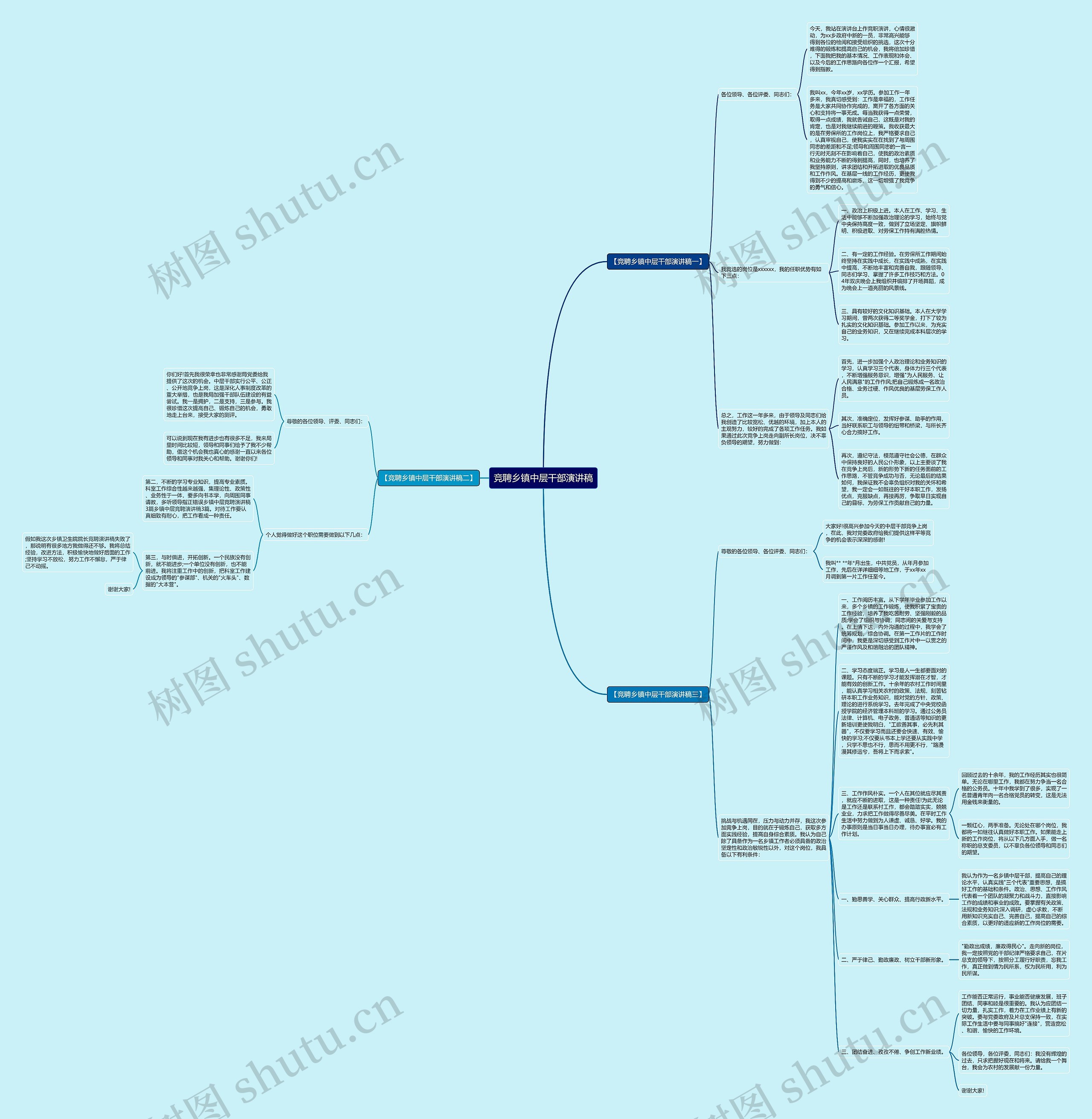 竞聘乡镇中层干部演讲稿思维导图