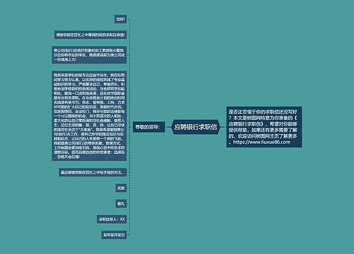 应聘银行求职信