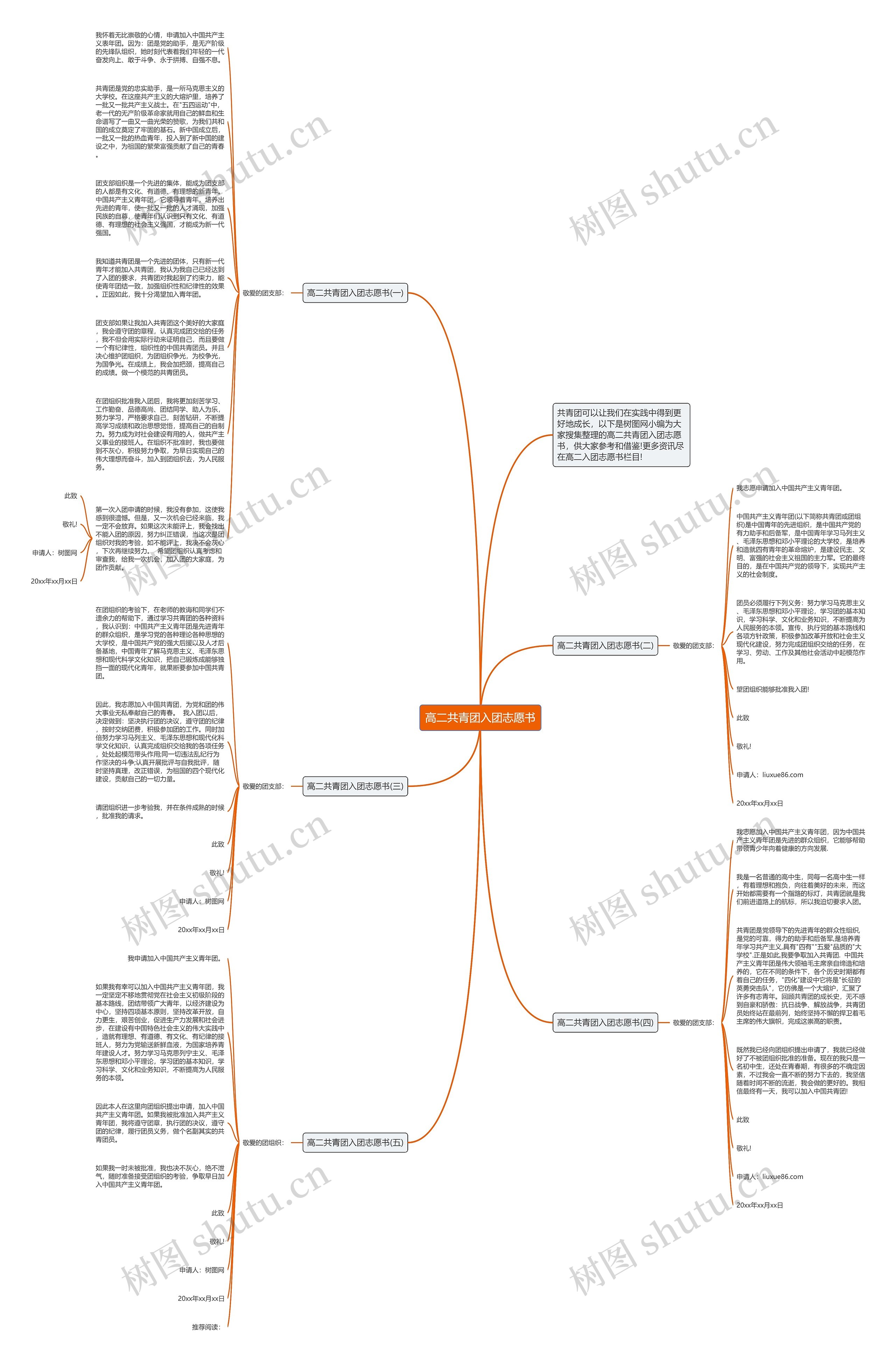 高二共青团入团志愿书思维导图