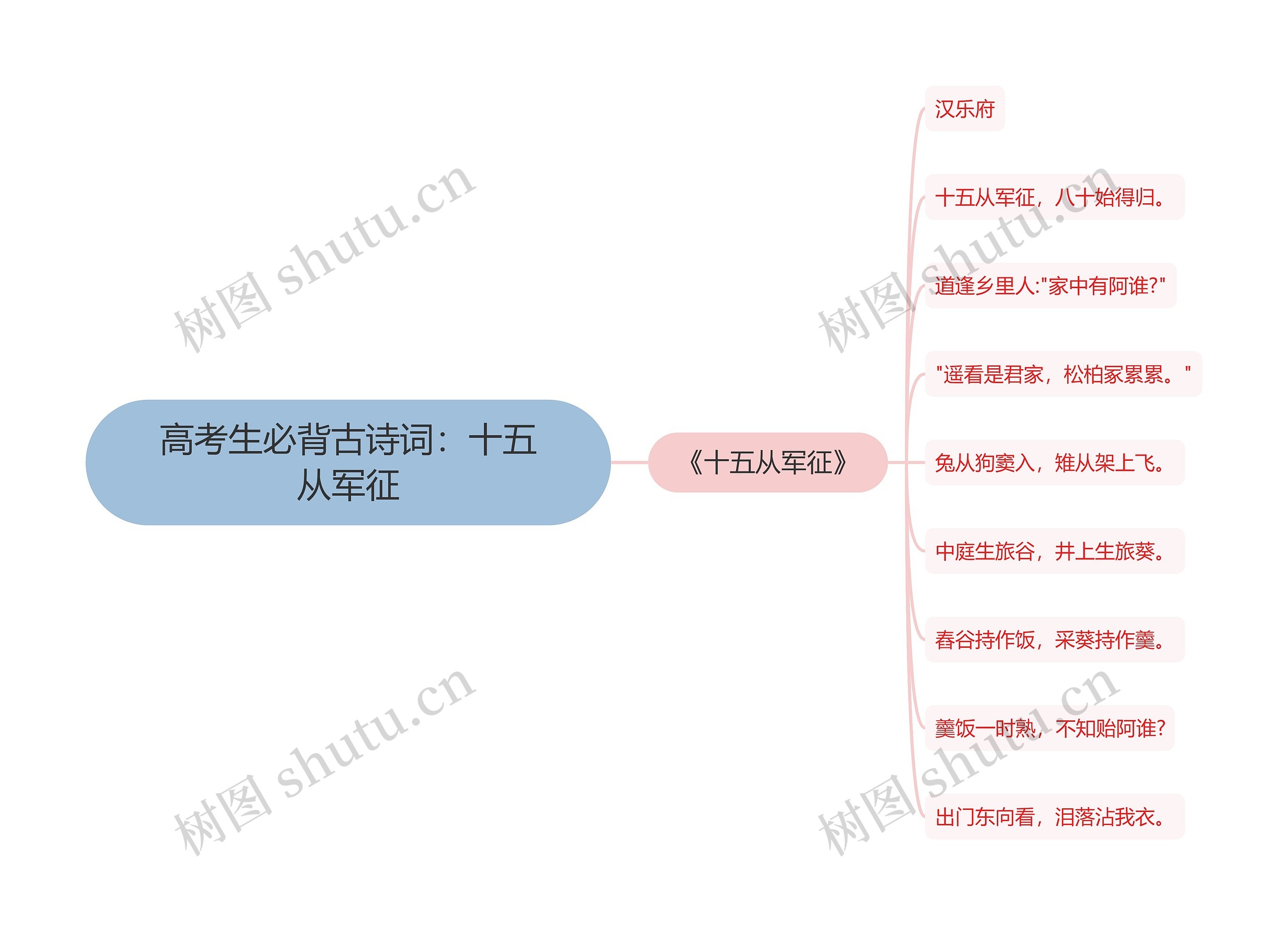 高考生必背古诗词：十五从军征思维导图