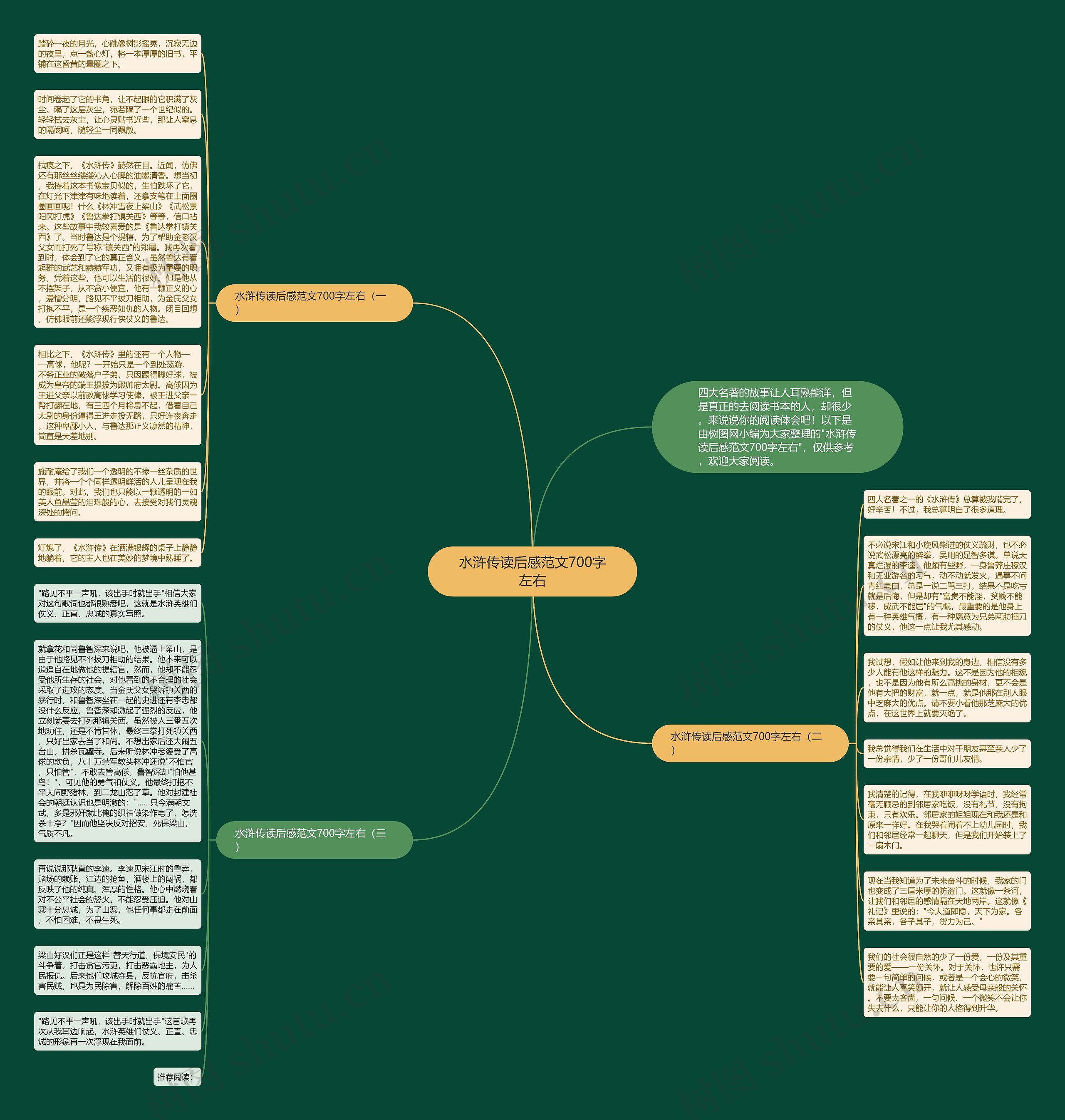 水浒传读后感范文700字左右思维导图