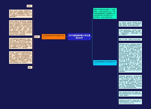 2022诚信演讲稿小学生通用400字