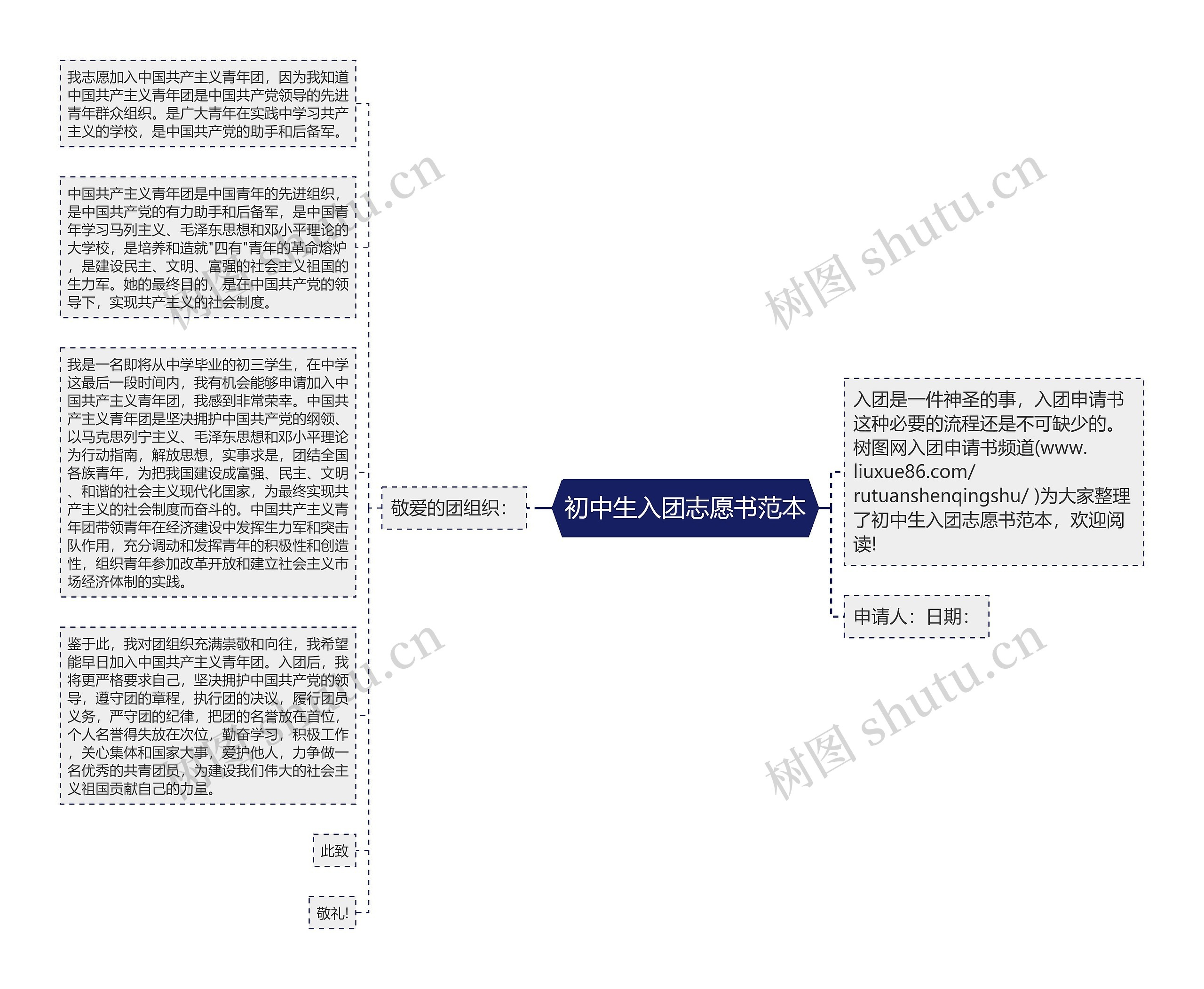 初中生入团志愿书范本