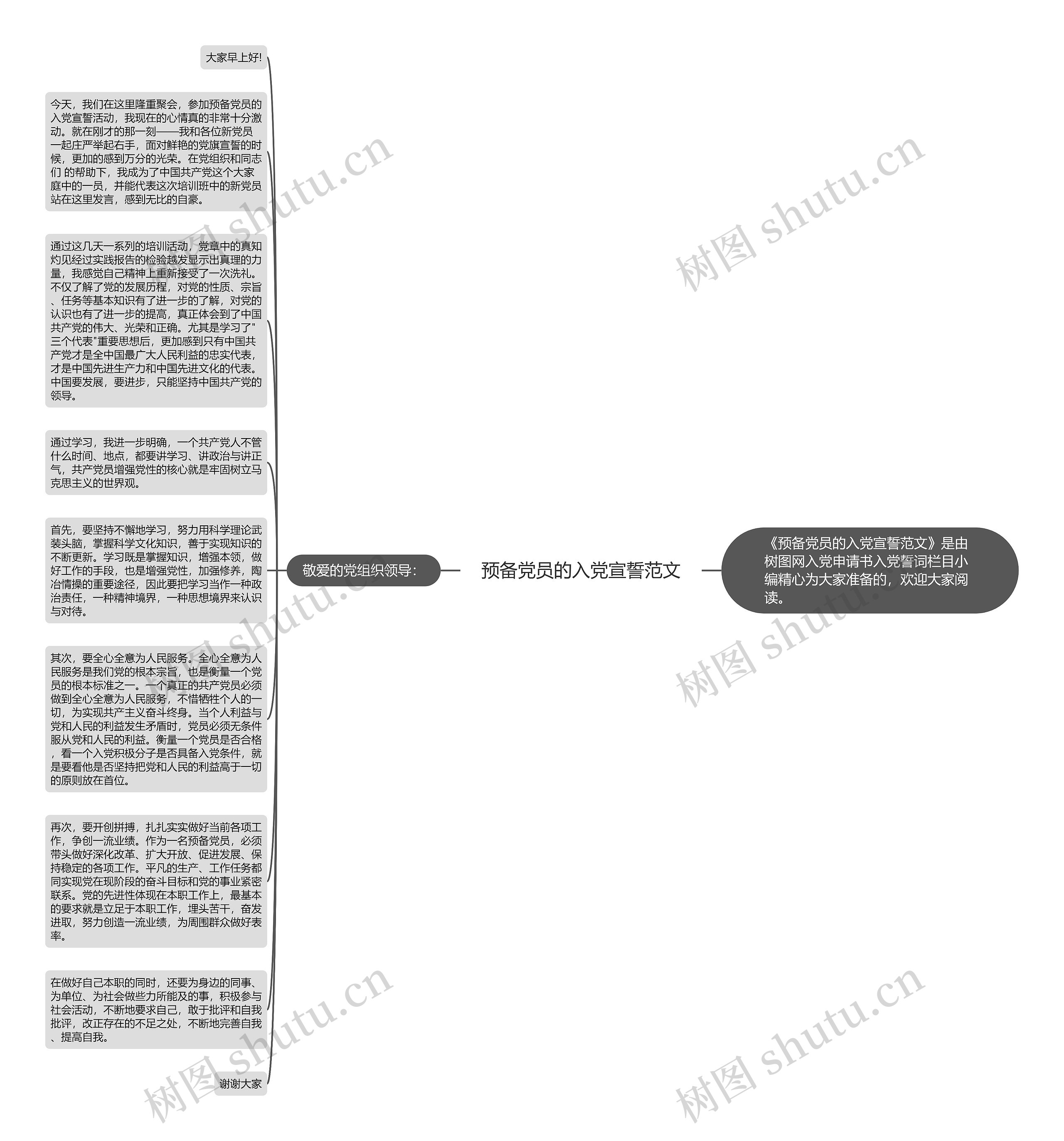 预备党员的入党宣誓范文思维导图