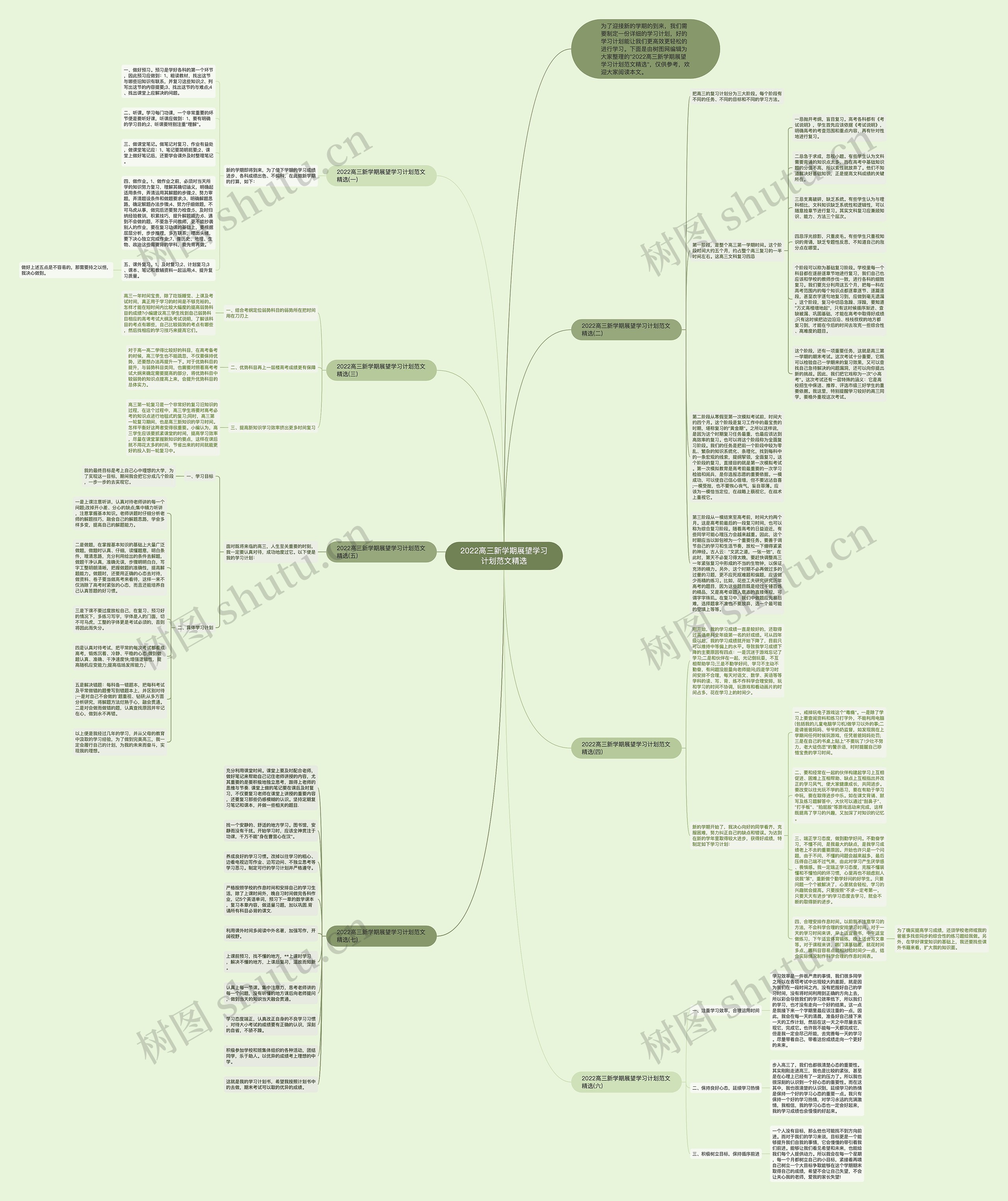 2022高三新学期展望学习计划范文精选思维导图