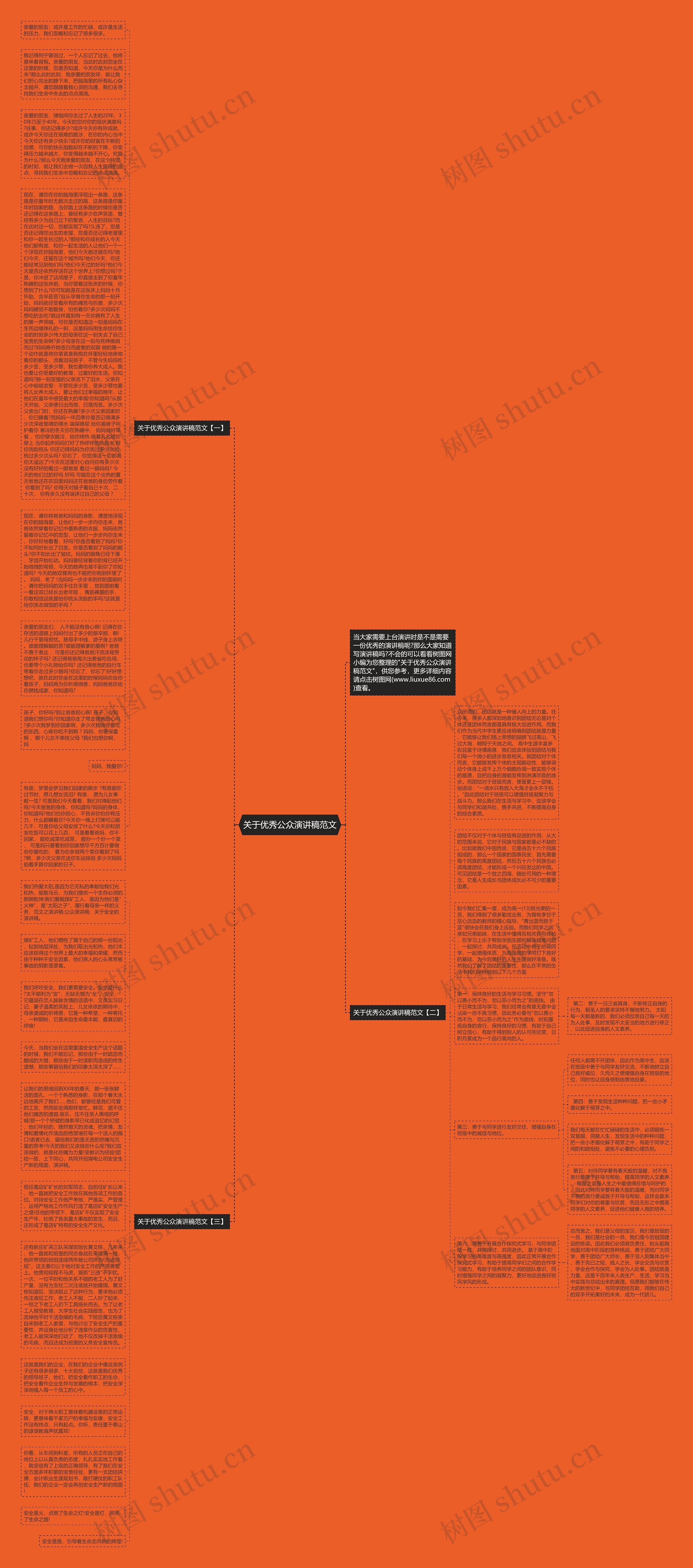 关于优秀公众演讲稿范文思维导图