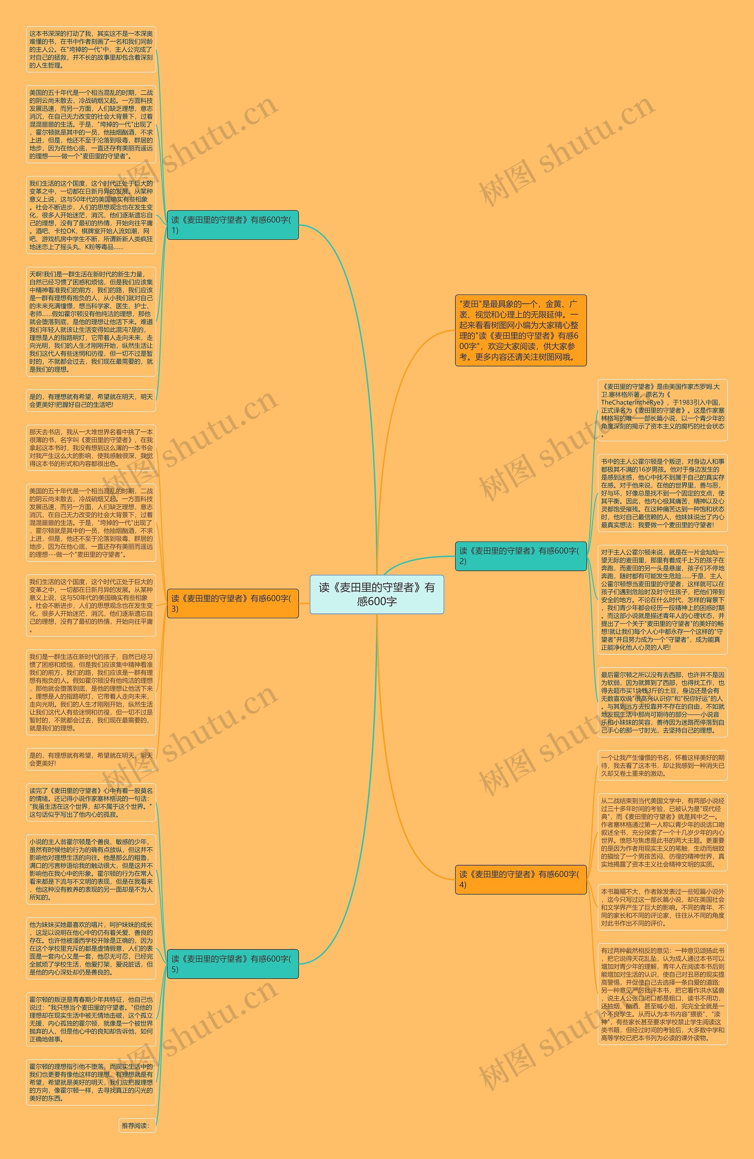 读《麦田里的守望者》有感600字思维导图