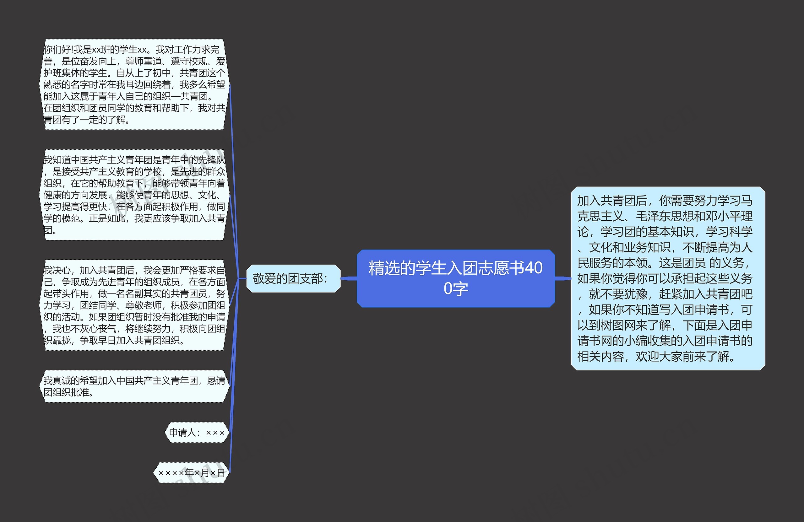 精选的学生入团志愿书400字