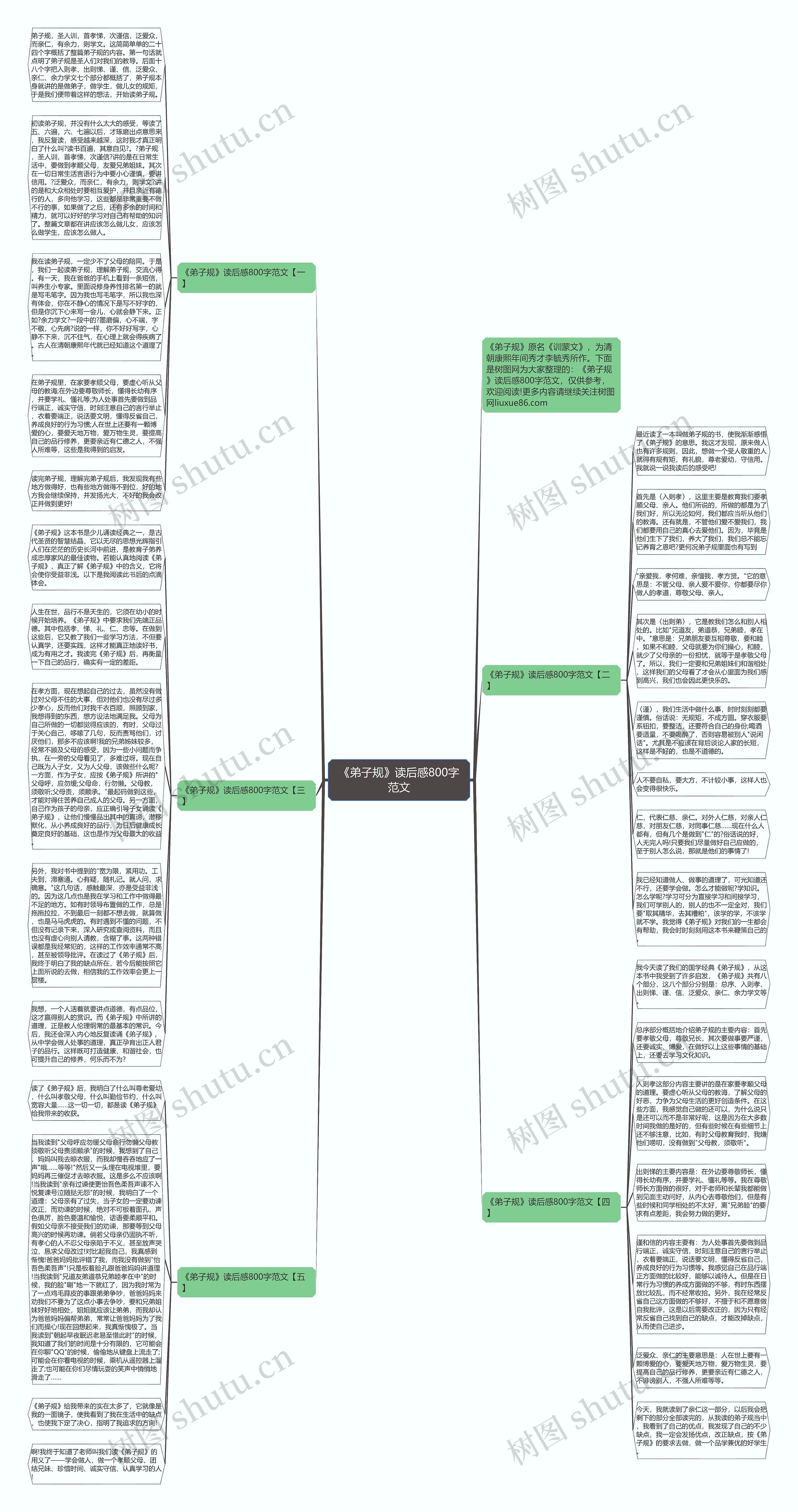 《弟子规》读后感800字范文思维导图
