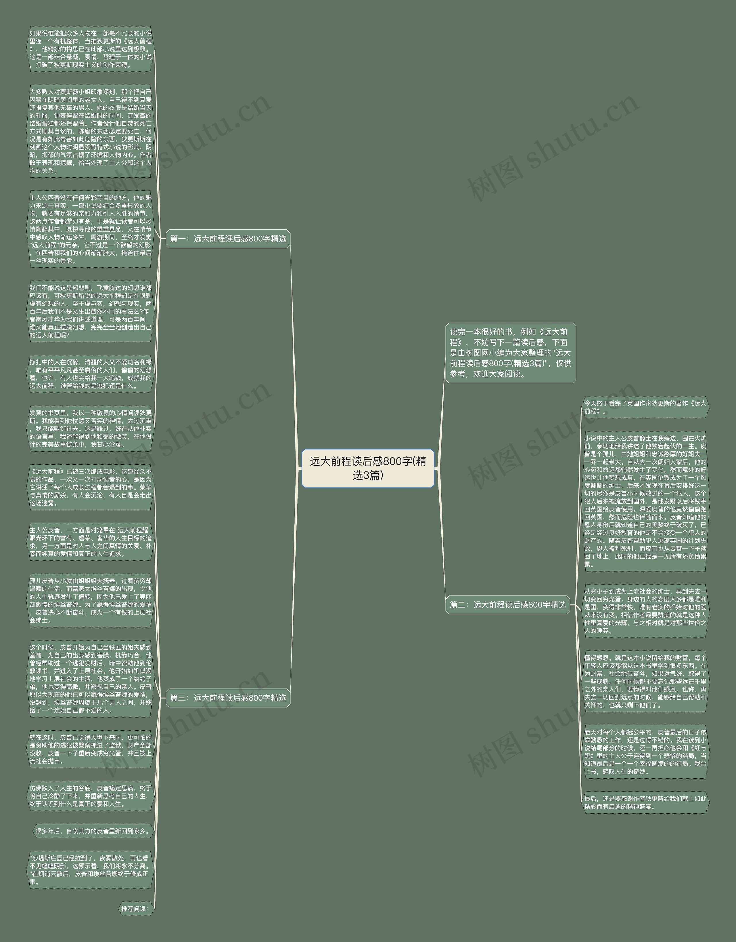 远大前程读后感800字(精选3篇)思维导图