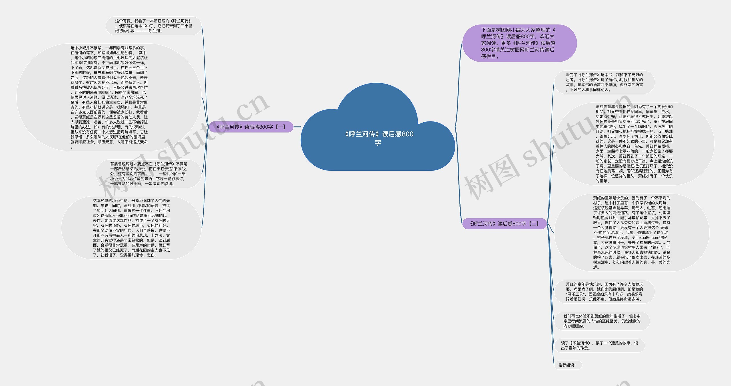 《呼兰河传》读后感800字思维导图