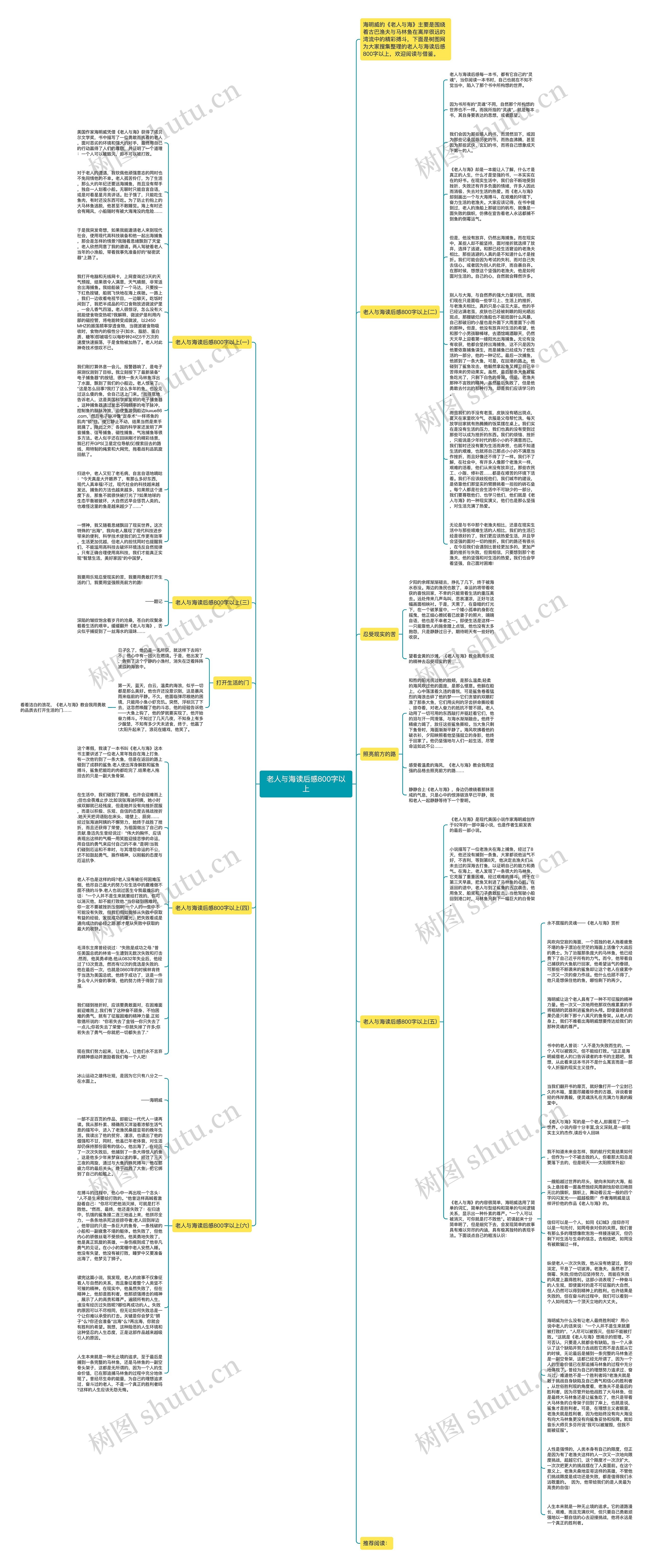 老人与海读后感800字以上思维导图