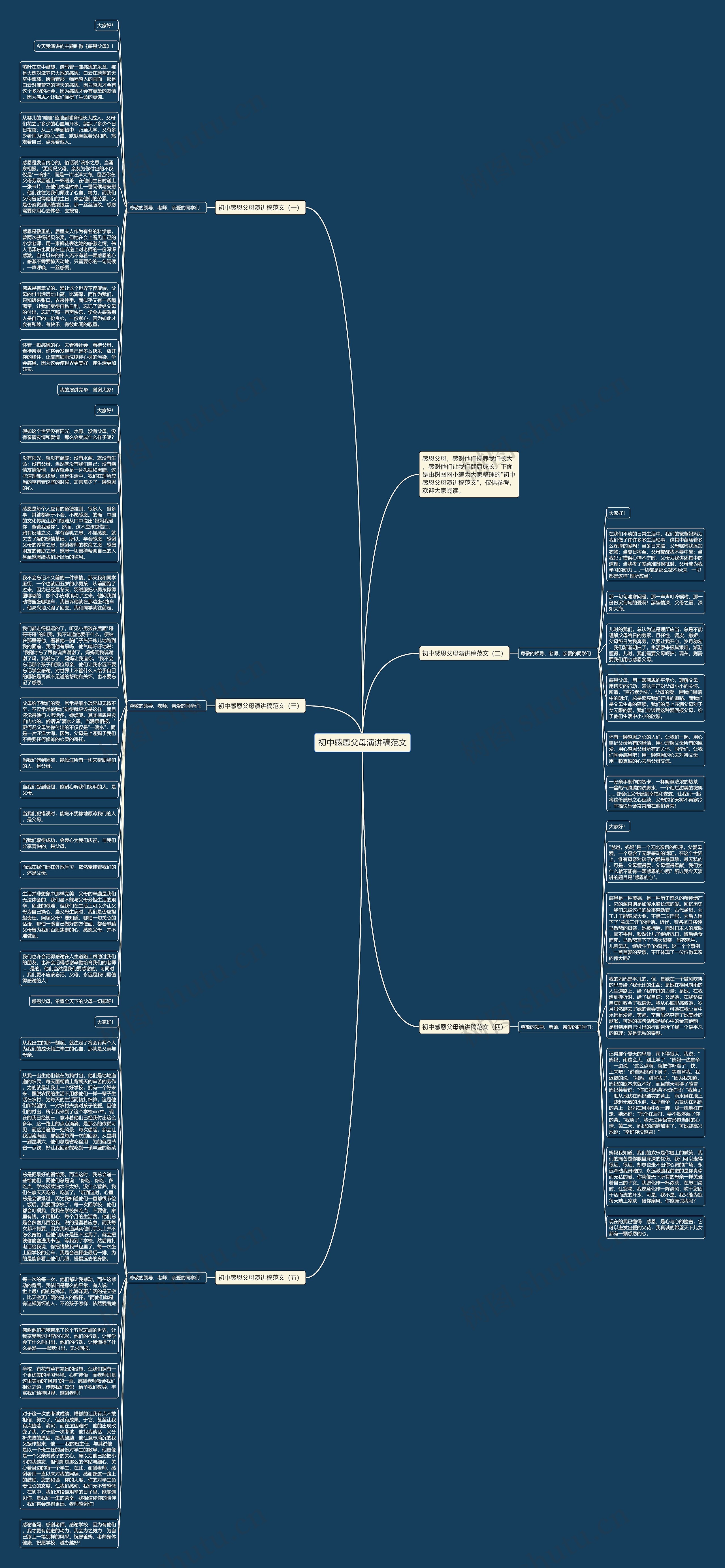 初中感恩父母演讲稿范文思维导图