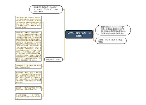 初中初一作文700字：自我介绍