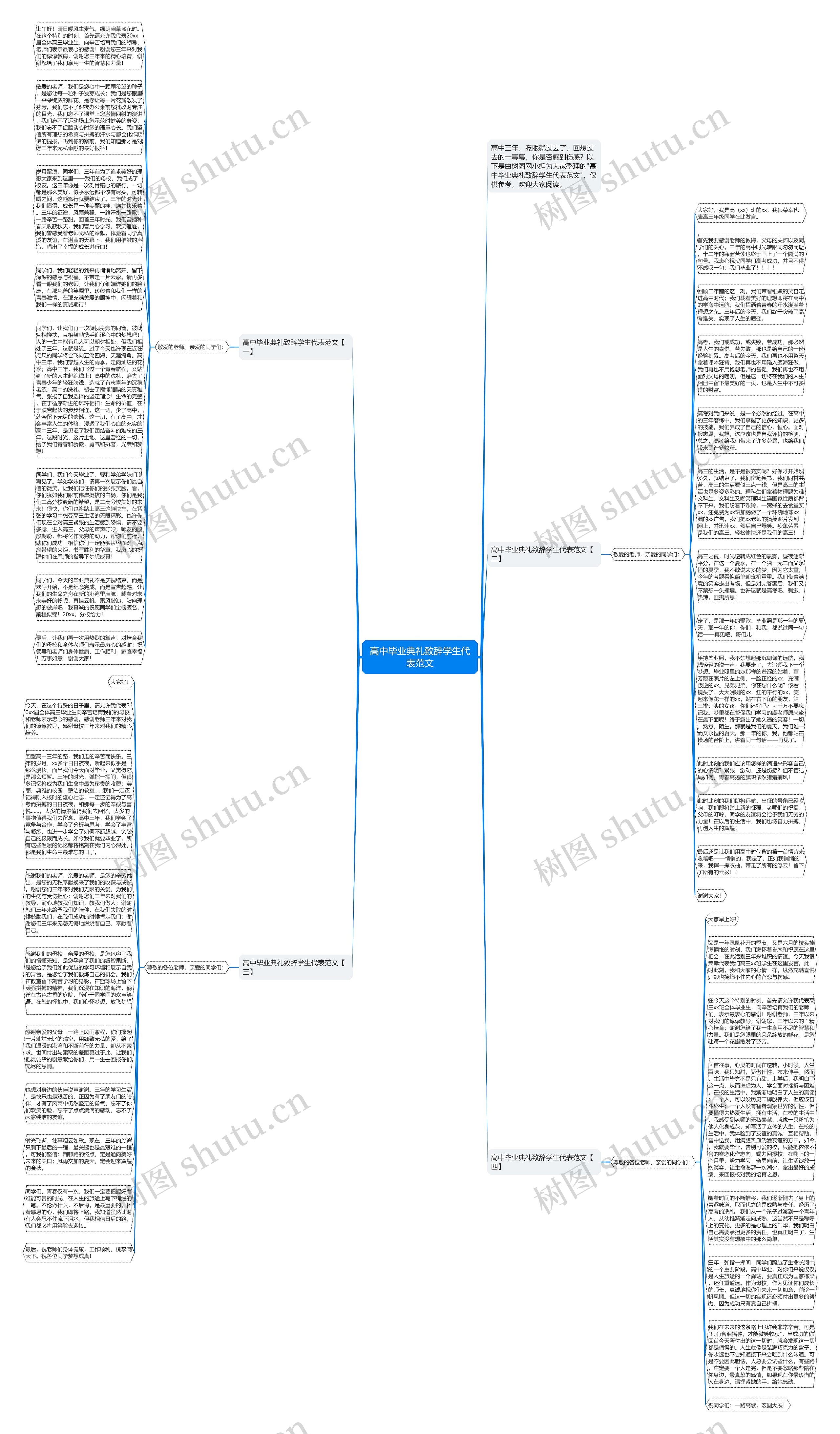 高中毕业典礼致辞学生代表范文思维导图