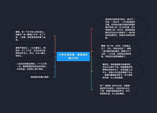 小学生读后感：雷锋读后感250字