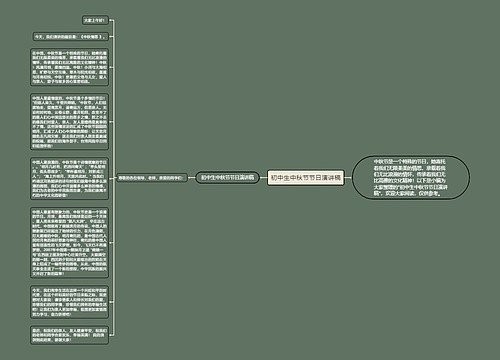 初中生中秋节节日演讲稿
