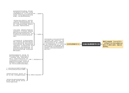 生物实验课程教学计划